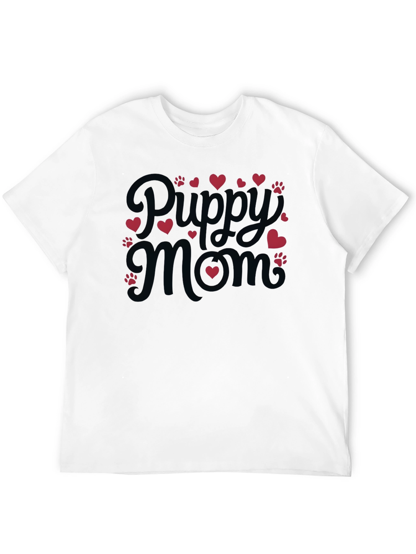 Black Puppy Mom Black T-Shirt view 12