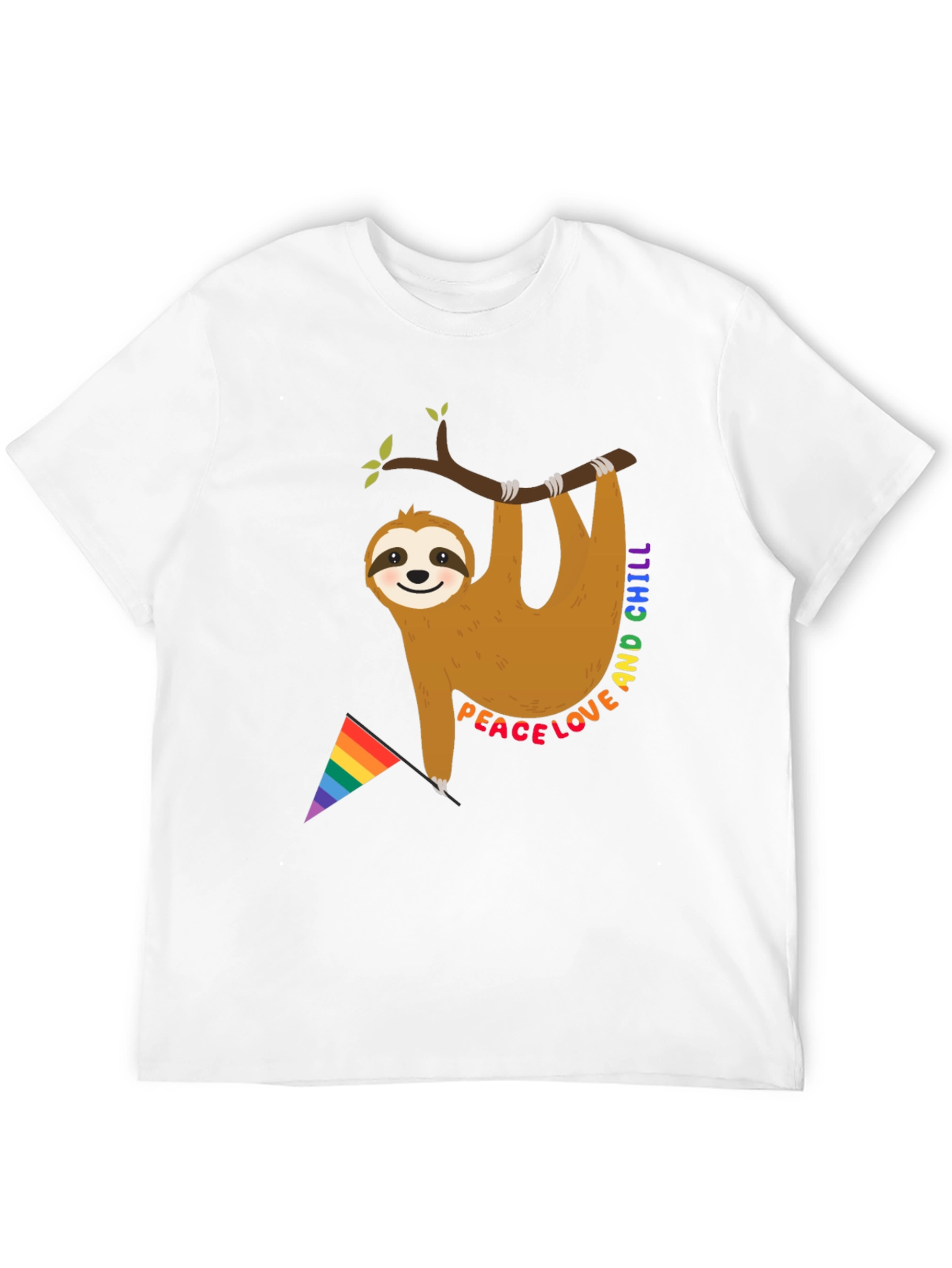 Black Peace Love & Chill Sloth T-Shirt view 12