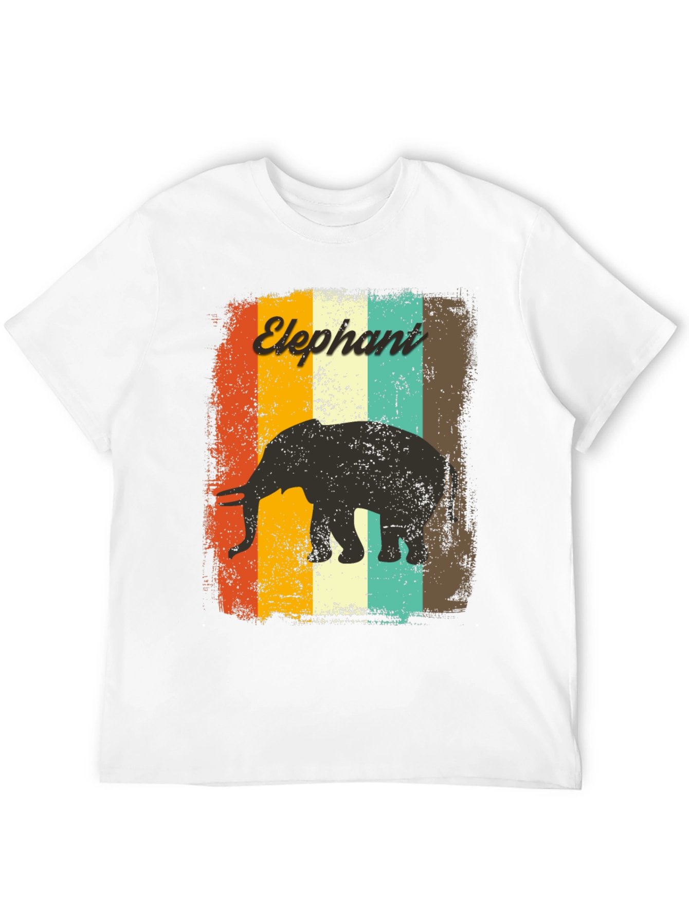 Black Retro Elephant Graphic T-Shirt view 12