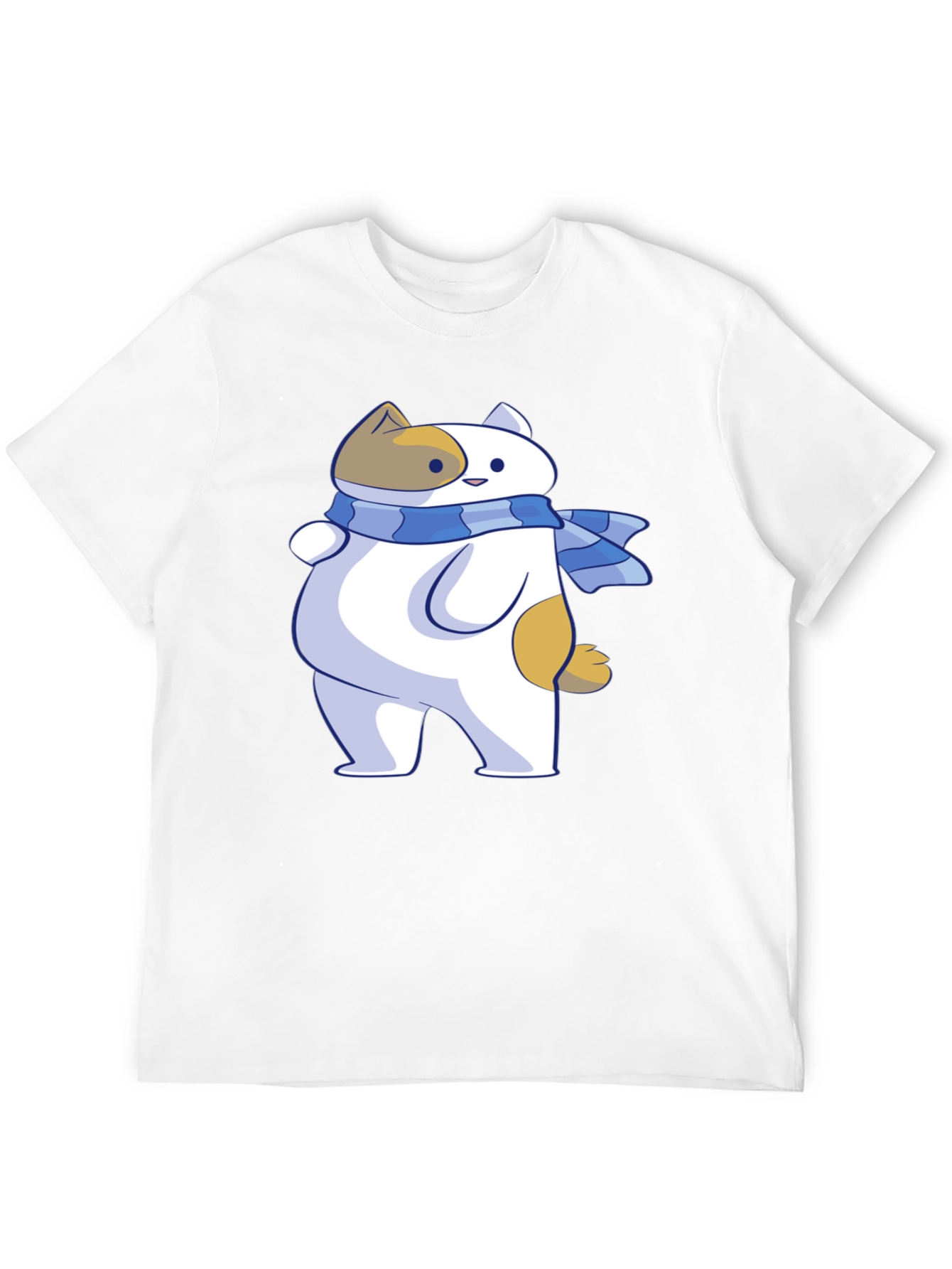 Black Cartoon Cat T-Shirt - Unisex Black Tee view 12