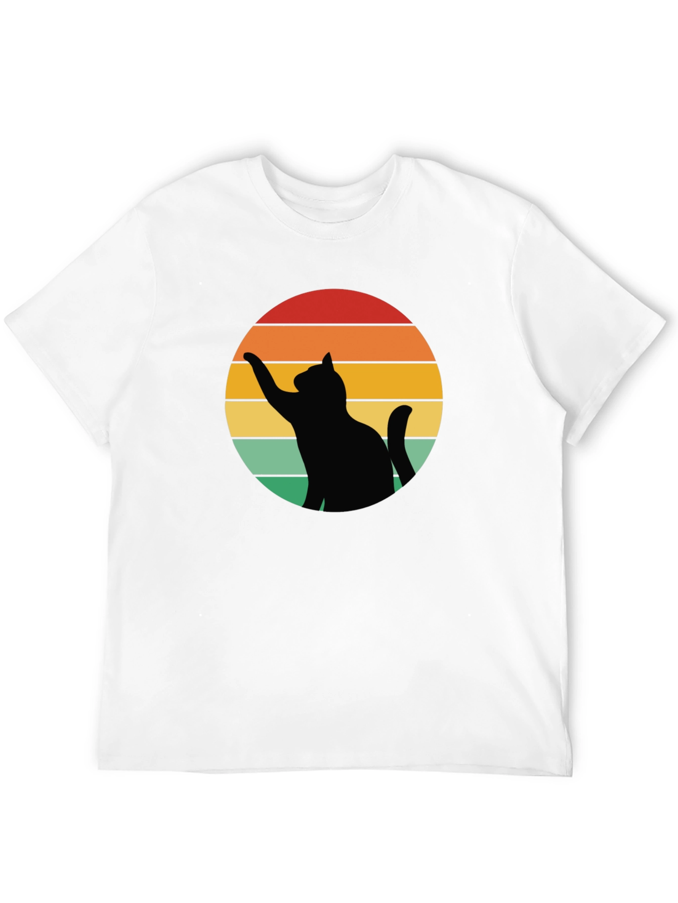 Black Retro Cat Silhouette Tee view 12