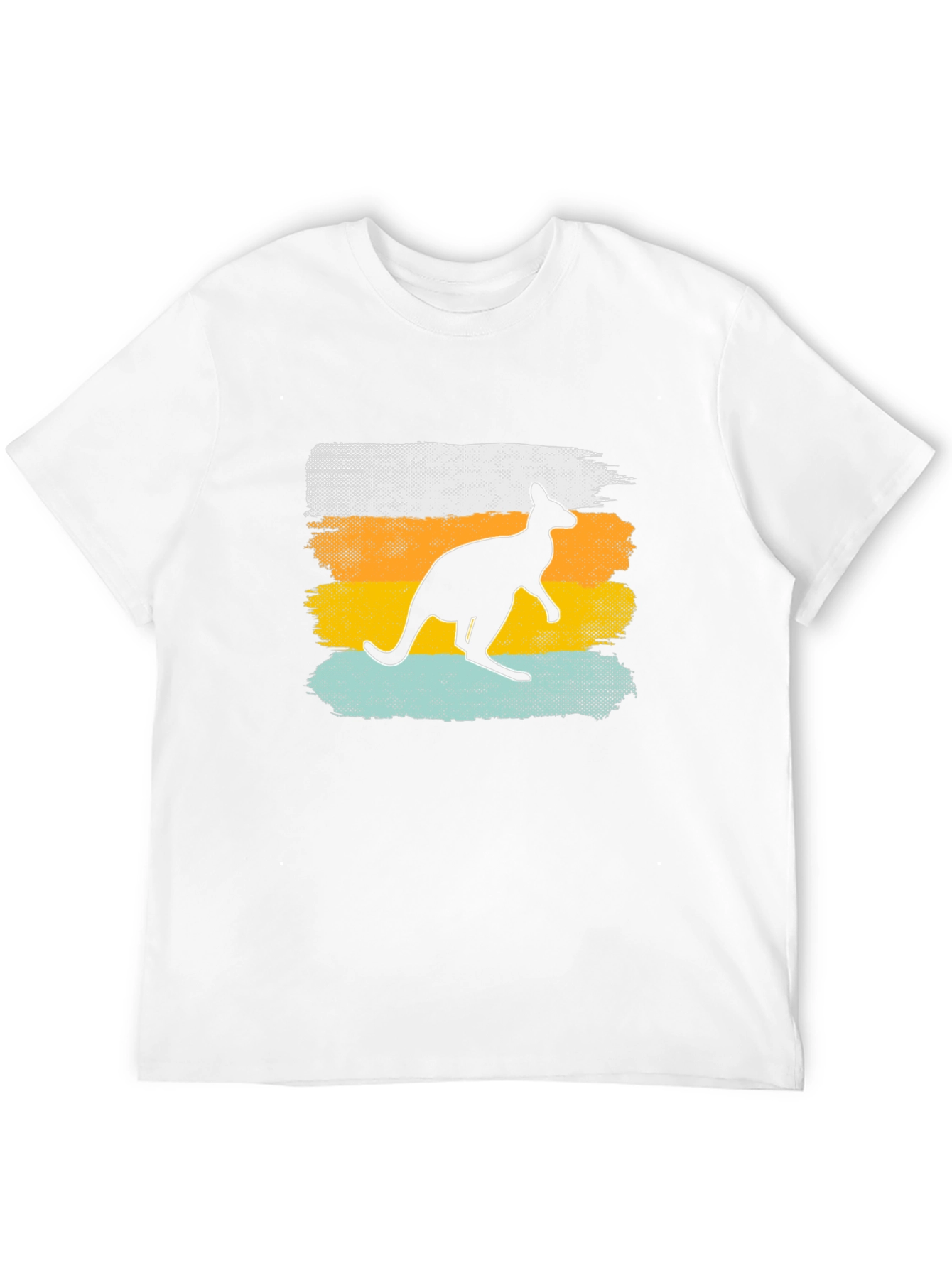 Black Kangaroo Silhouette Men's Black T-Shirt view 12