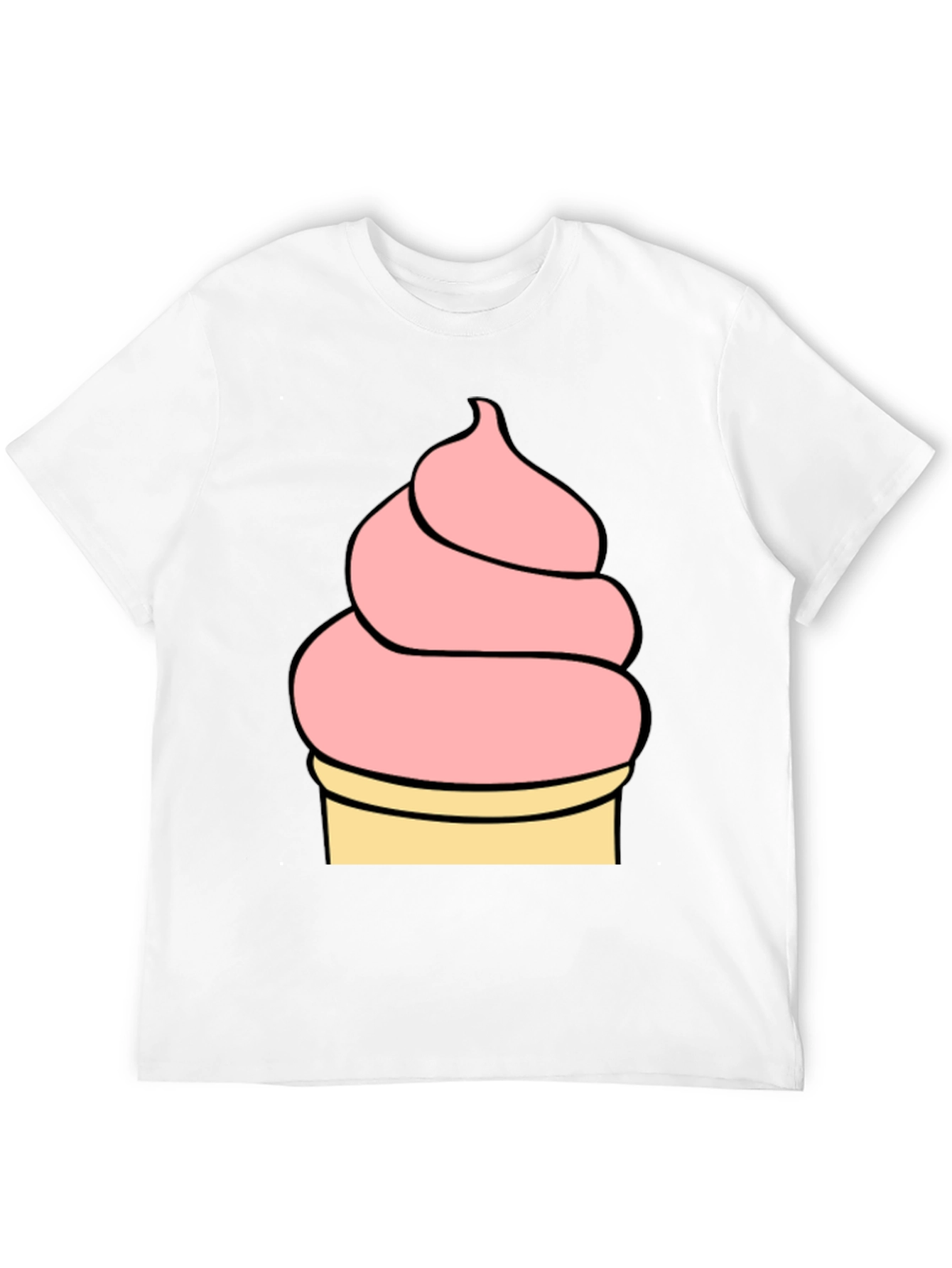 Black Ice Cream Graphic Tee - Black Unisex T-Shirt view 12