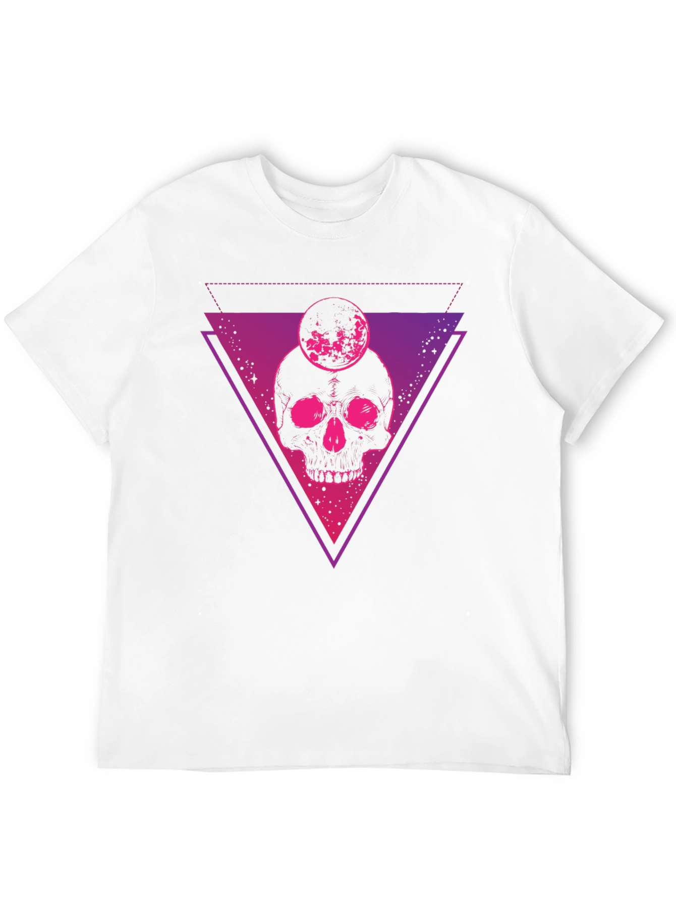 Black Skull & Moon Graphic Tee - Trendy Men's Black T-Shirt view 12