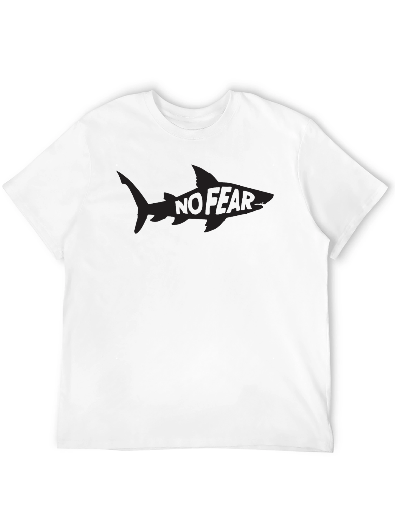 Black Men's Black "No Fear" Shark Graphic T-Shirt view 12