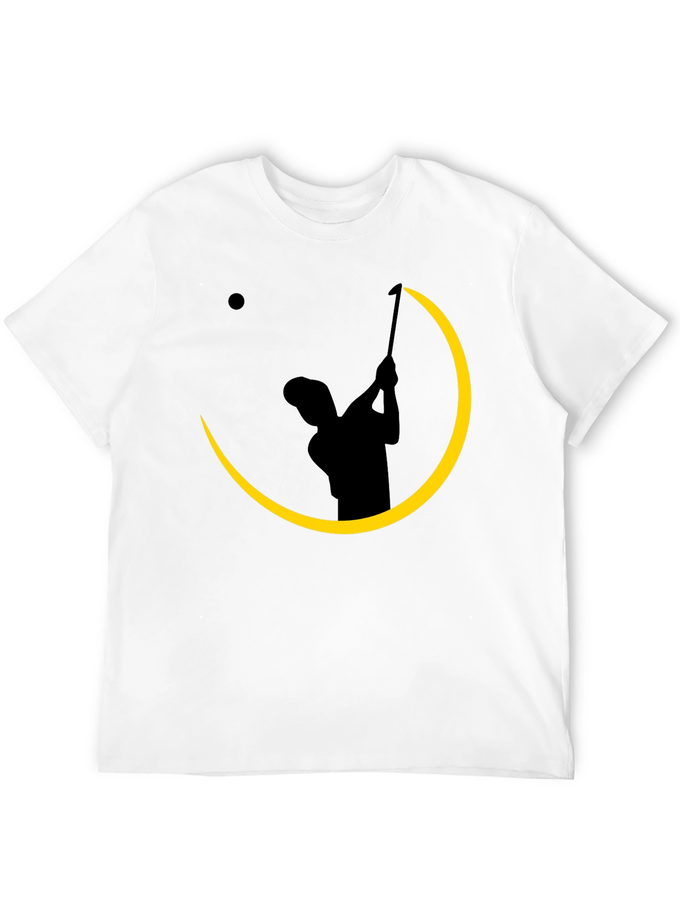 Black Golfer Silhouette Graphic Tee - Black Cotton Blend Shirt view 12