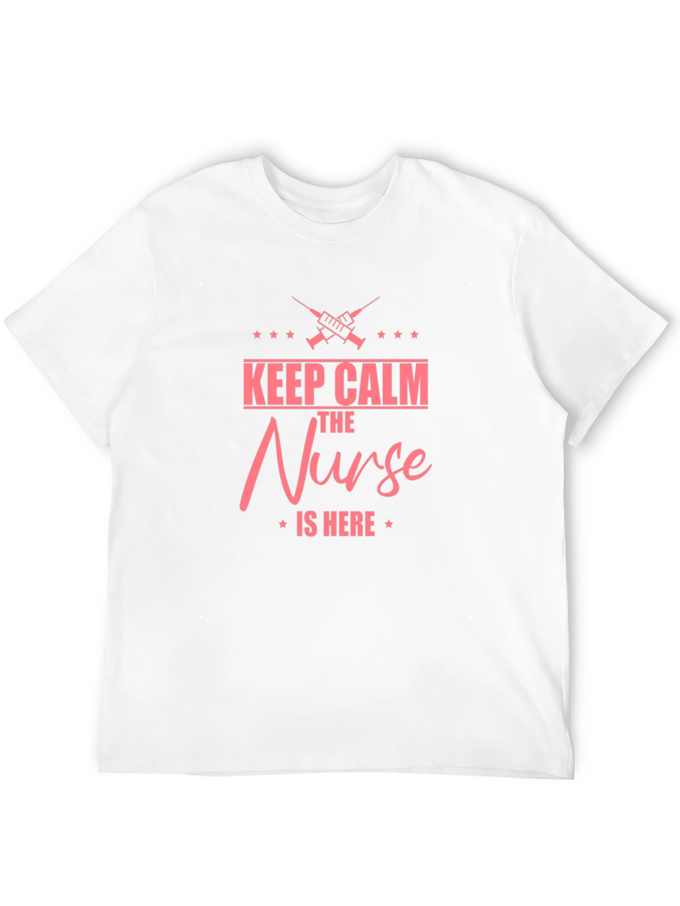 Black Keep Calm Nurse is Here Black Tee view 12