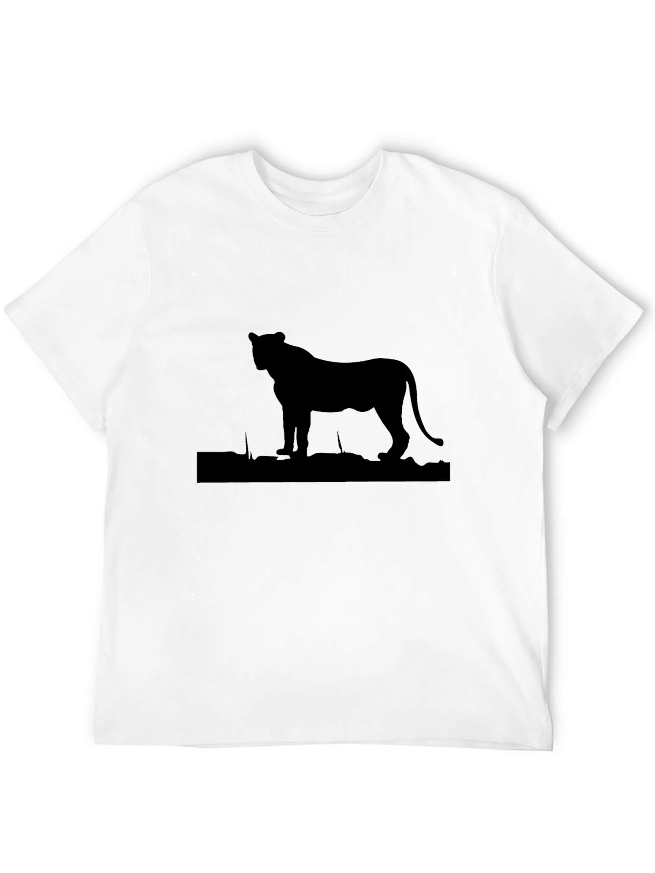 Black Lion Silhouette Black T-Shirt - Unisex Graphic Tee view 12