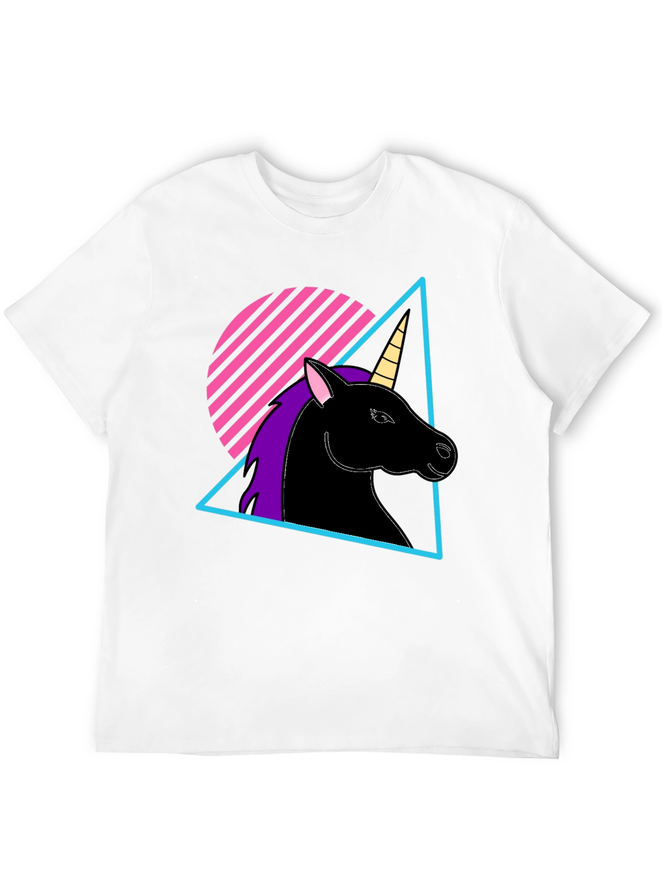 Black Retro Unicorn T-Shirt - Black Graphic Tee view 12