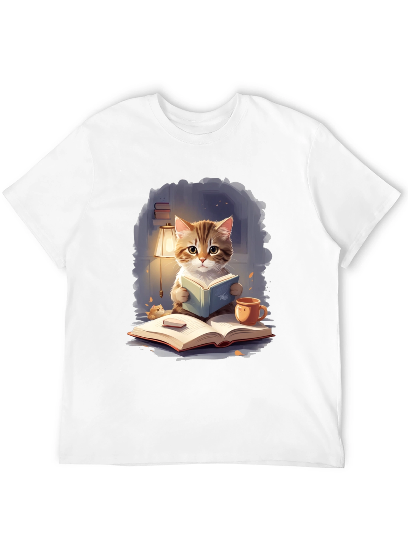 Black Cat Reading Book T-Shirt view 12