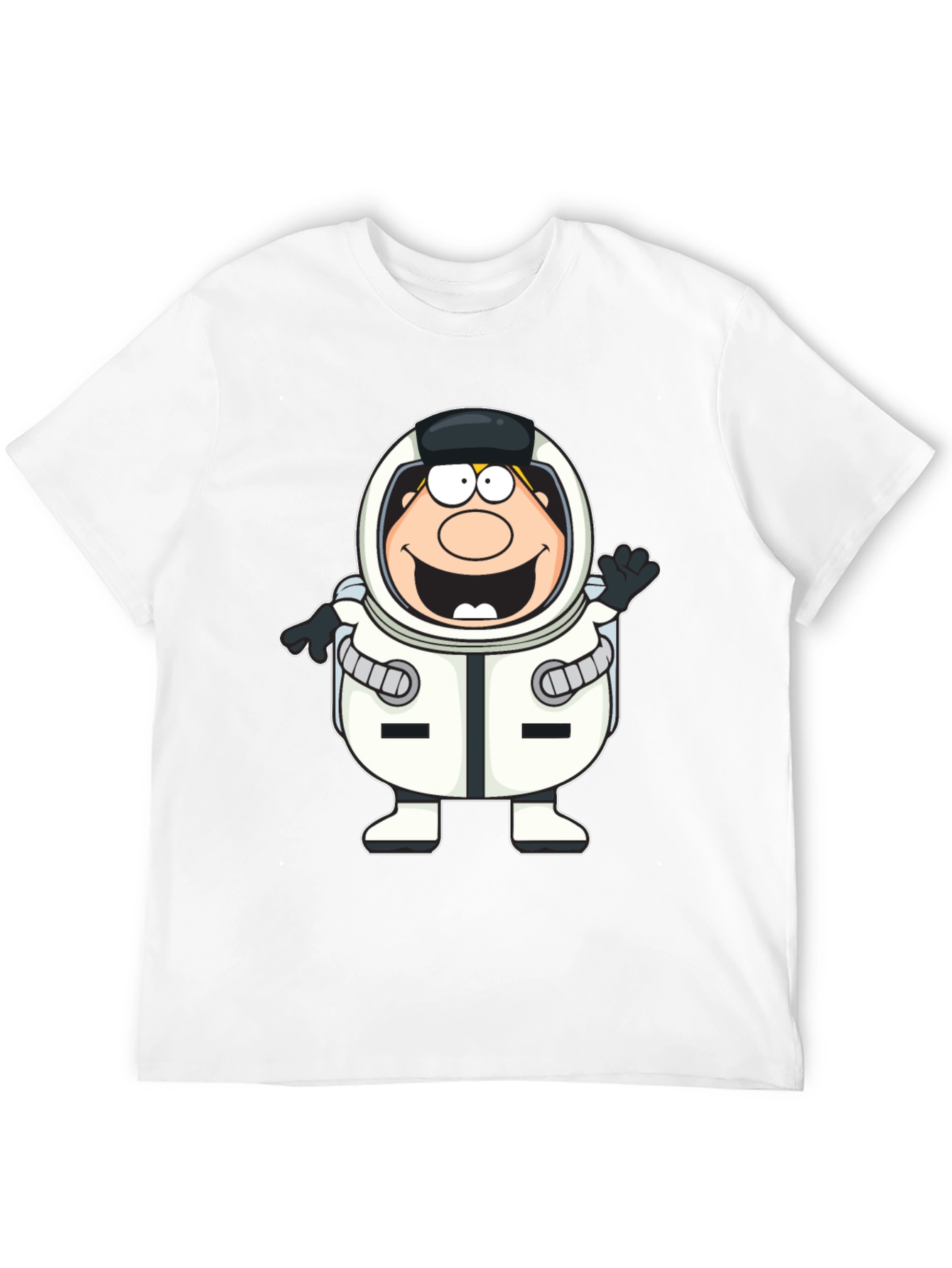 Black Cartoon Astronaut Black T-Shirt view 12