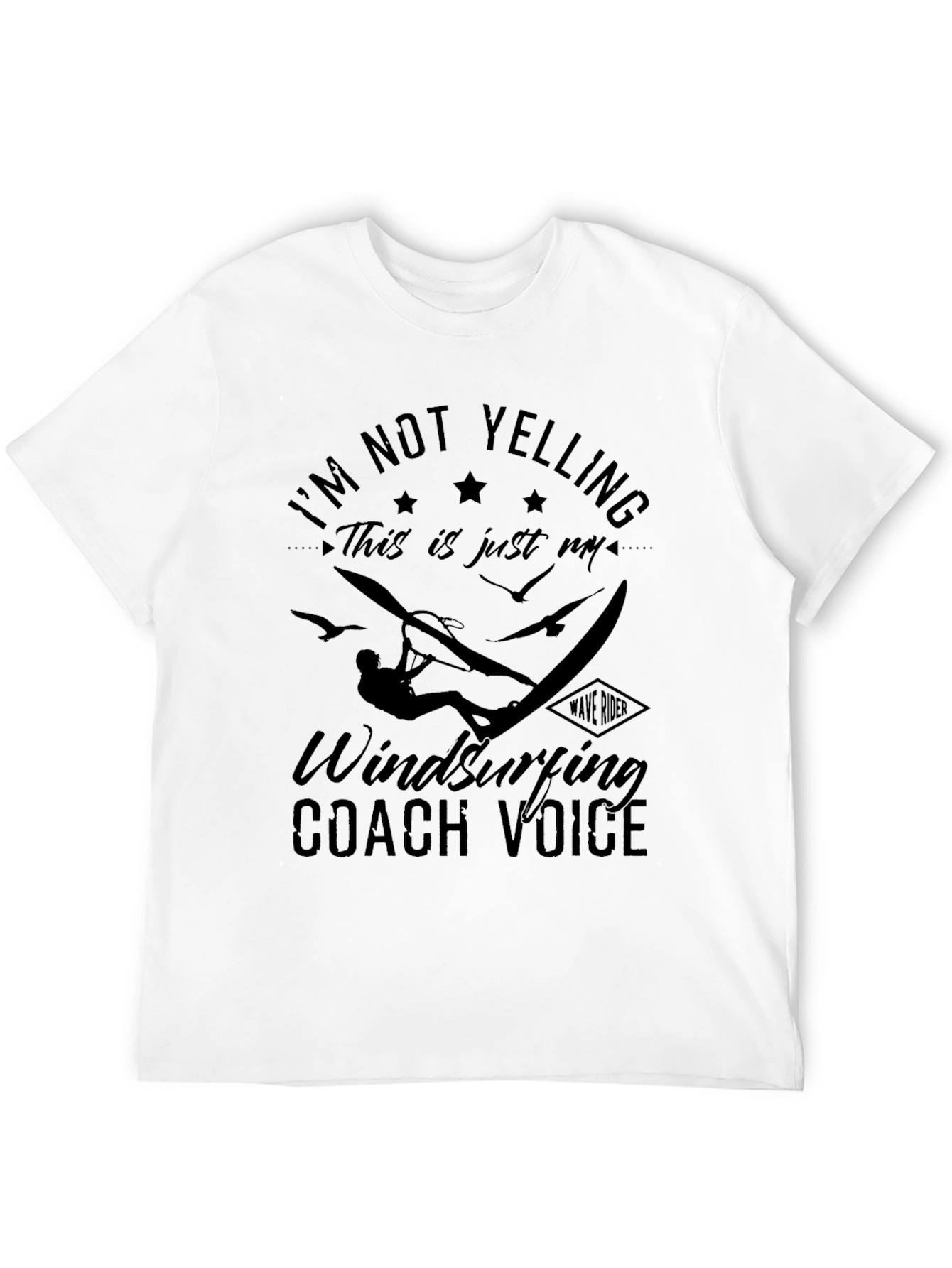 Black Windsurfing Coach Voice T-Shirt - Funny Saying view 12