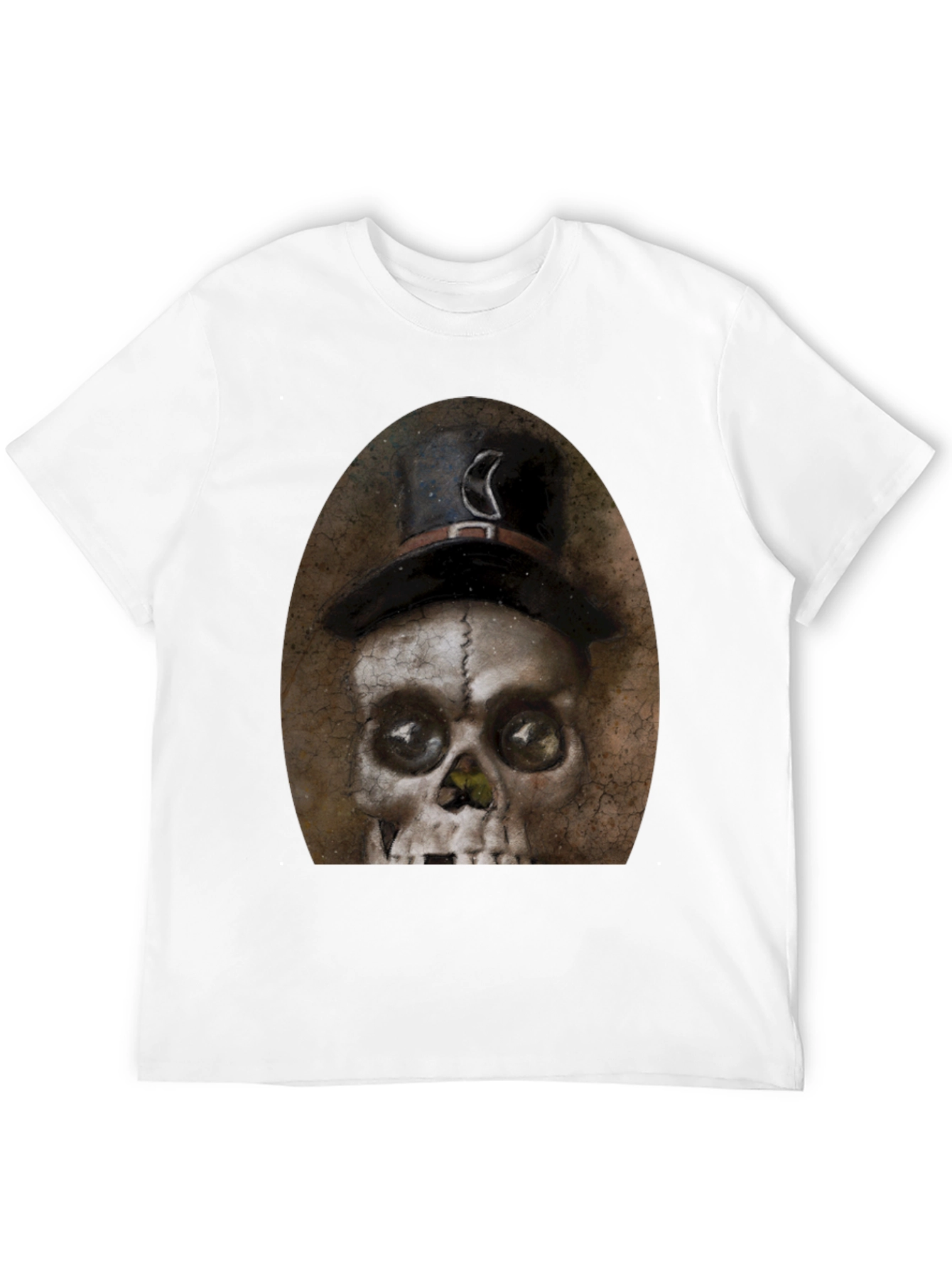 Black Skull with Top Hat Graphic Tee - Men's Black T-Shirt view 12