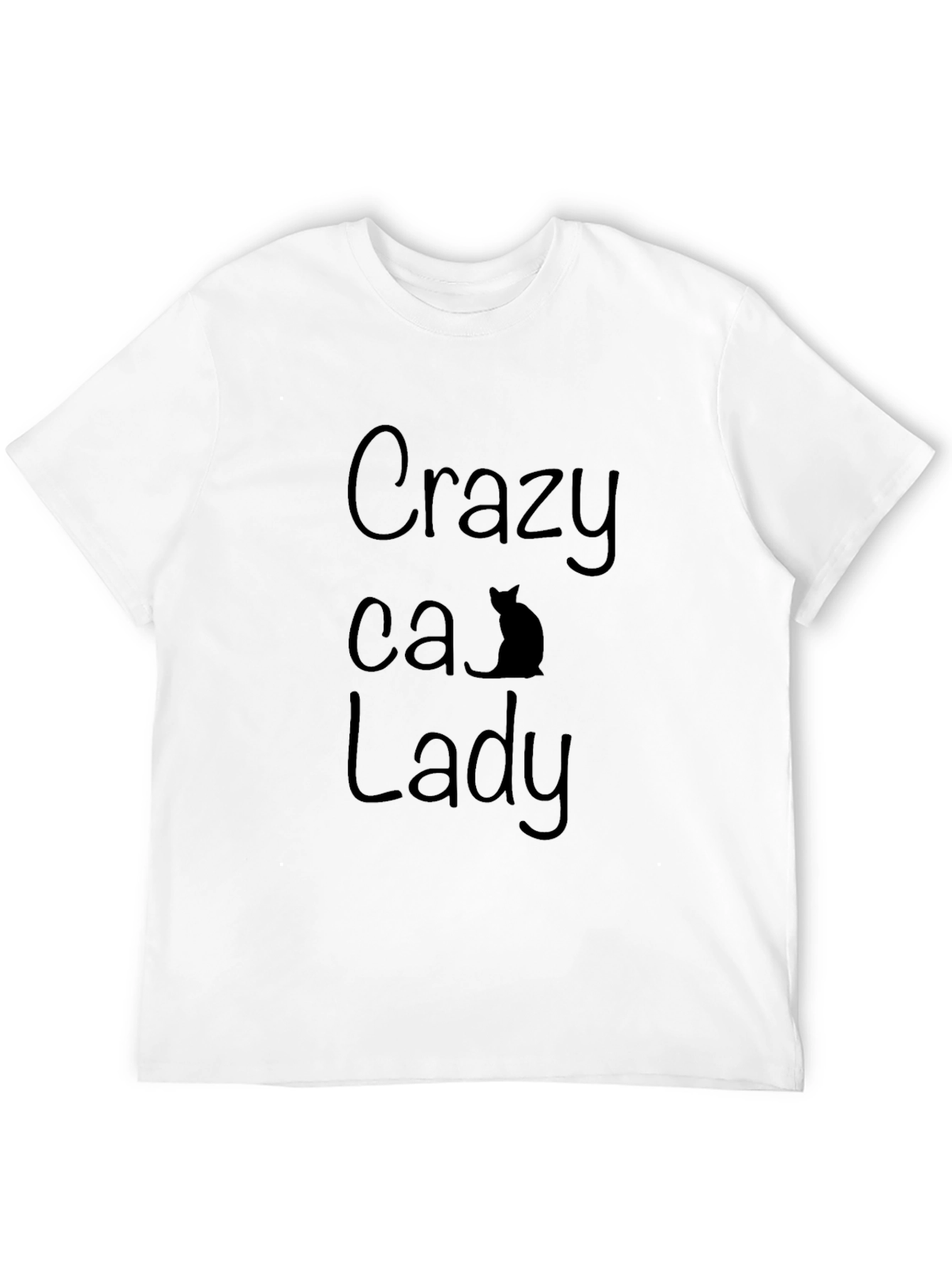 Black Crazy Cat Lady T-Shirt - Black view 12