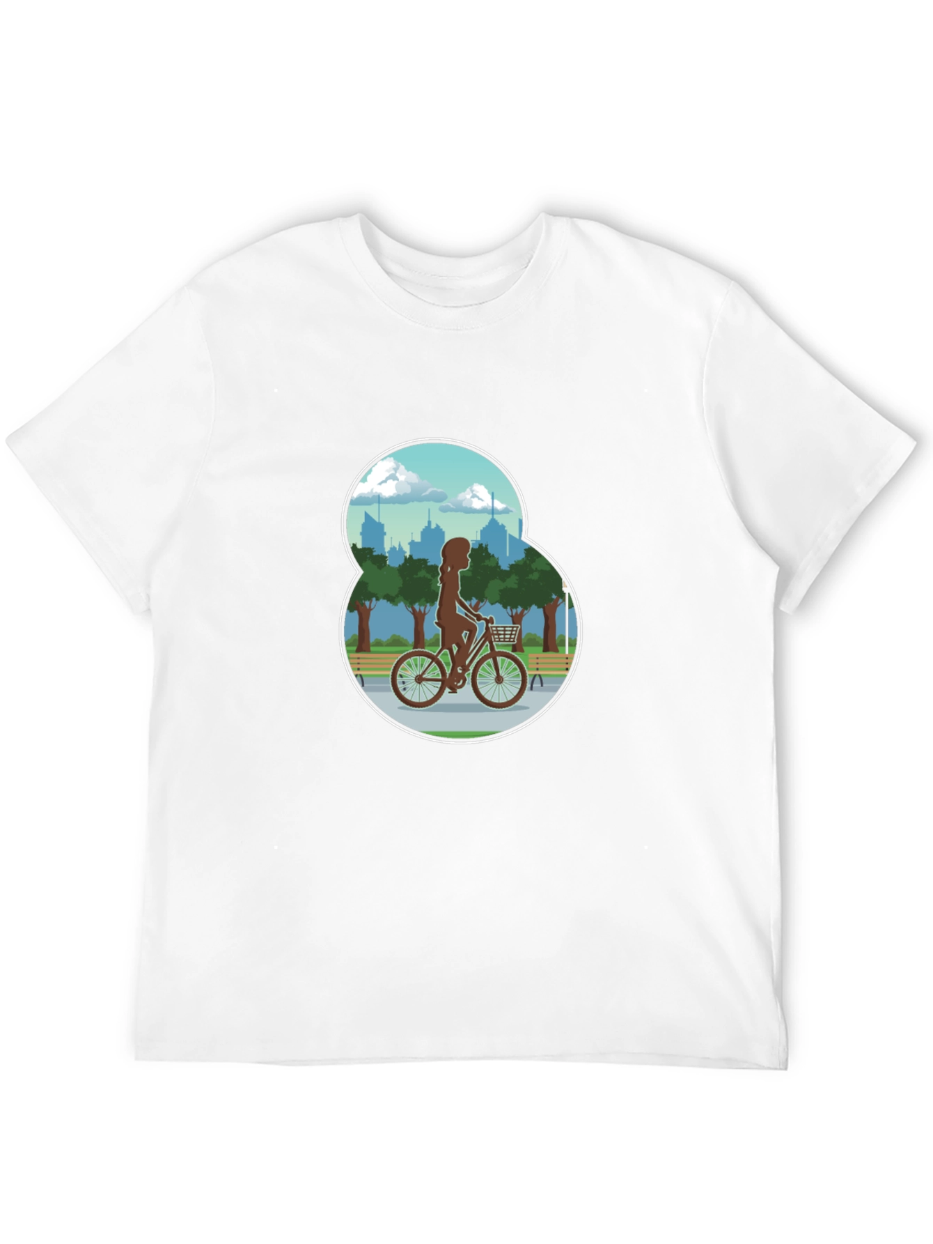 Black Woman Biking in the Park Graphic T-Shirt view 12