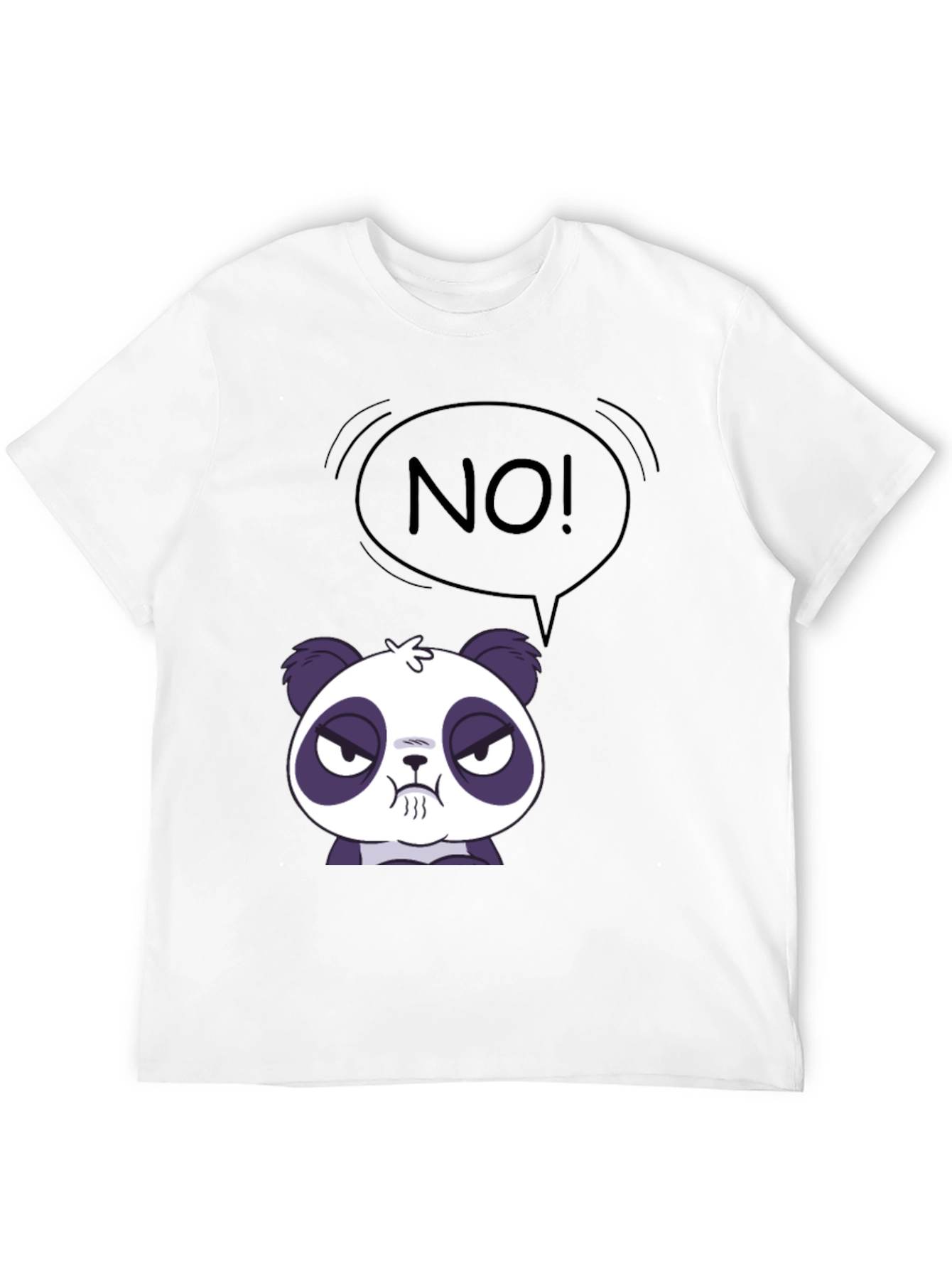 Black Funny Panda No T-Shirt - Black Crew Neck view 12