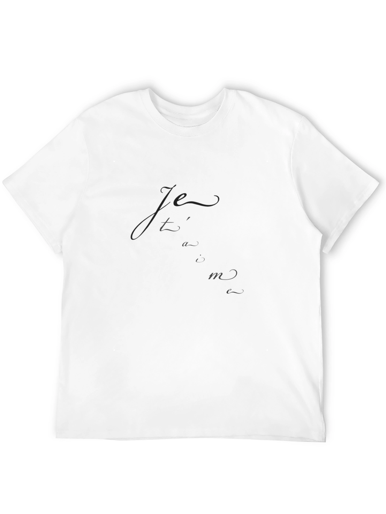 Black Elegant Black Tee - Je t'aime view 12