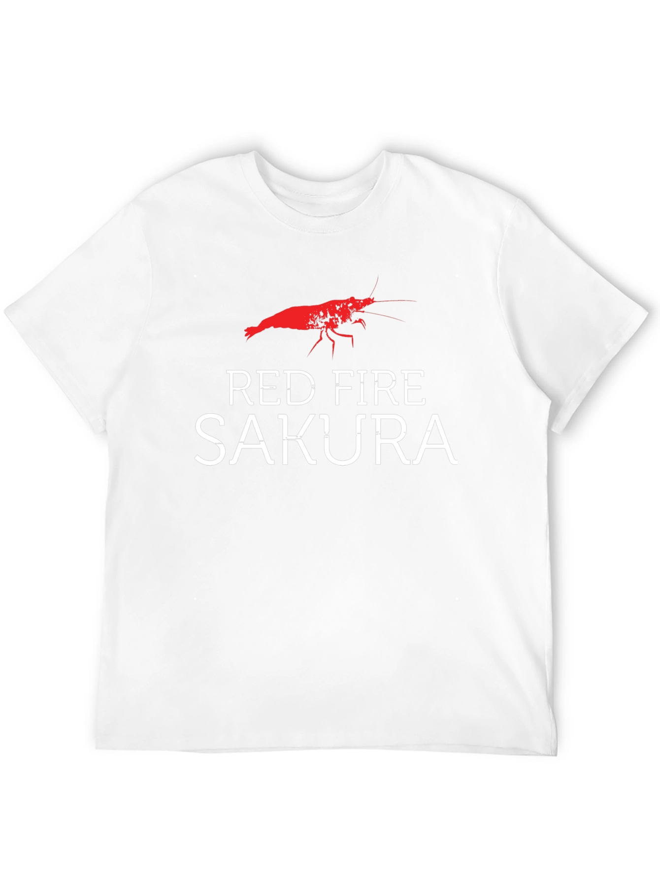 Black Red Fire Sakura Shrimp Graphic T-Shirt view 12