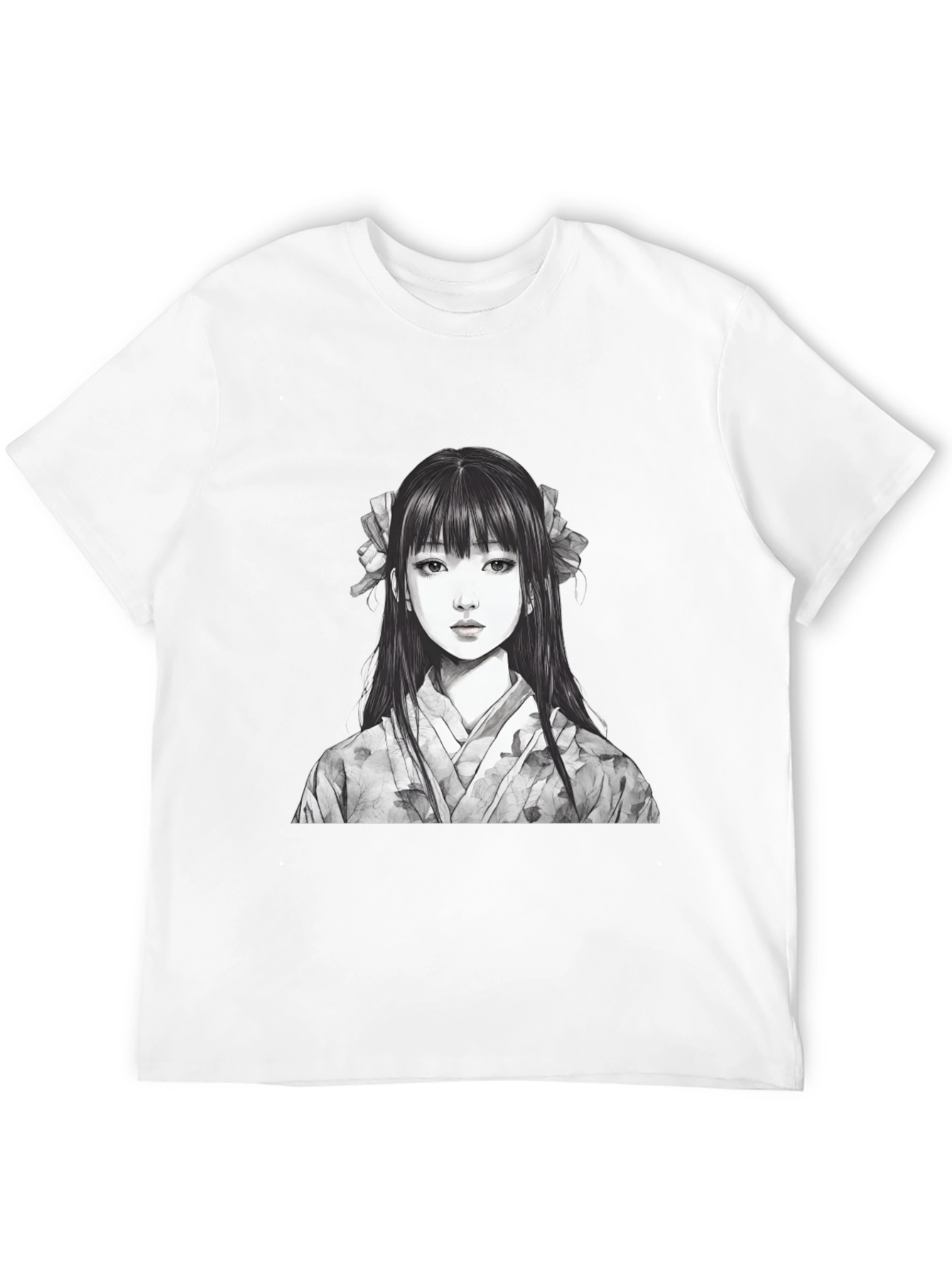 Black Anime Girl Graphic Black T-Shirt view 12