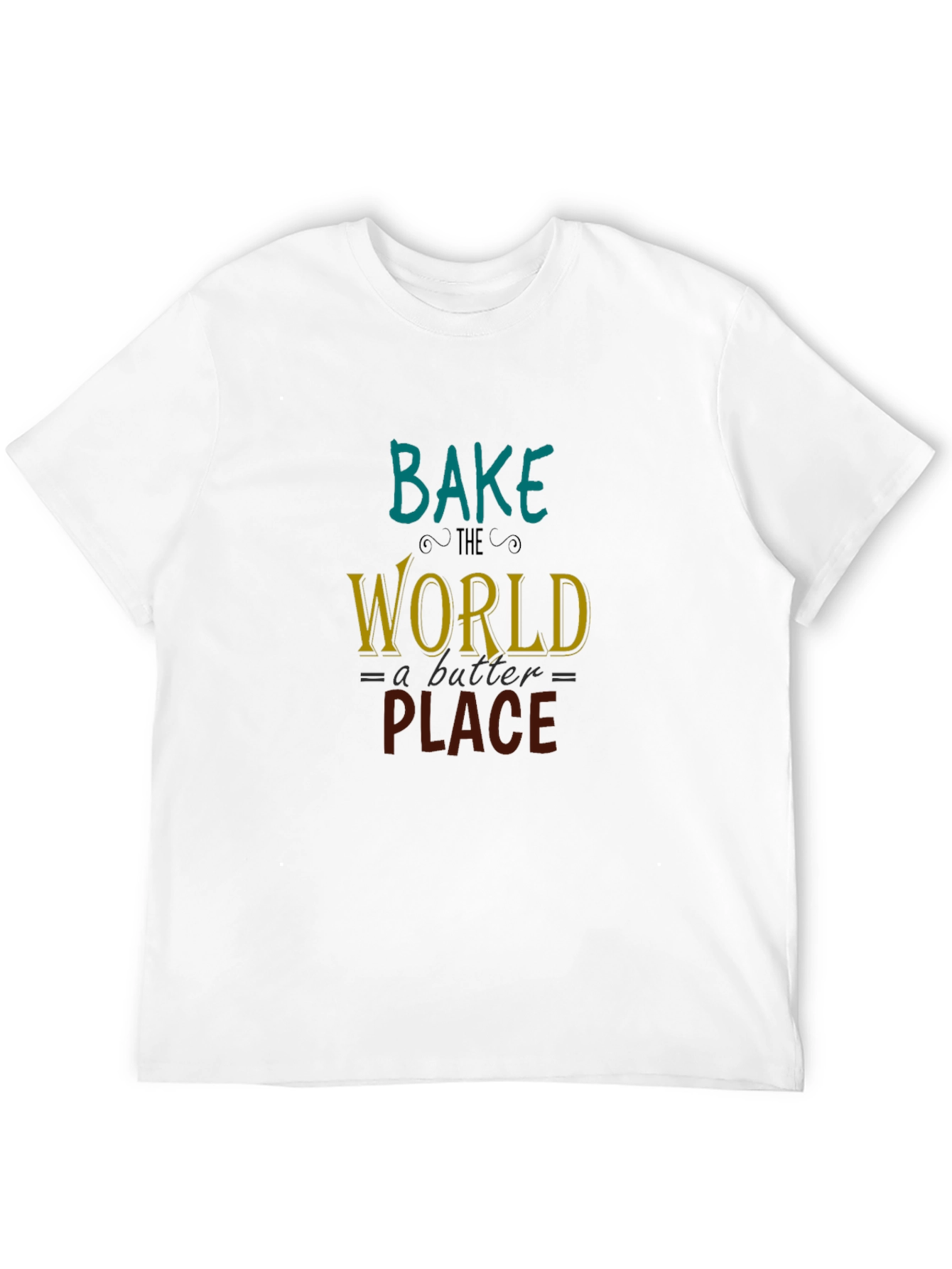 Black Bake the World T-Shirt: Black Cotton Tee view 12