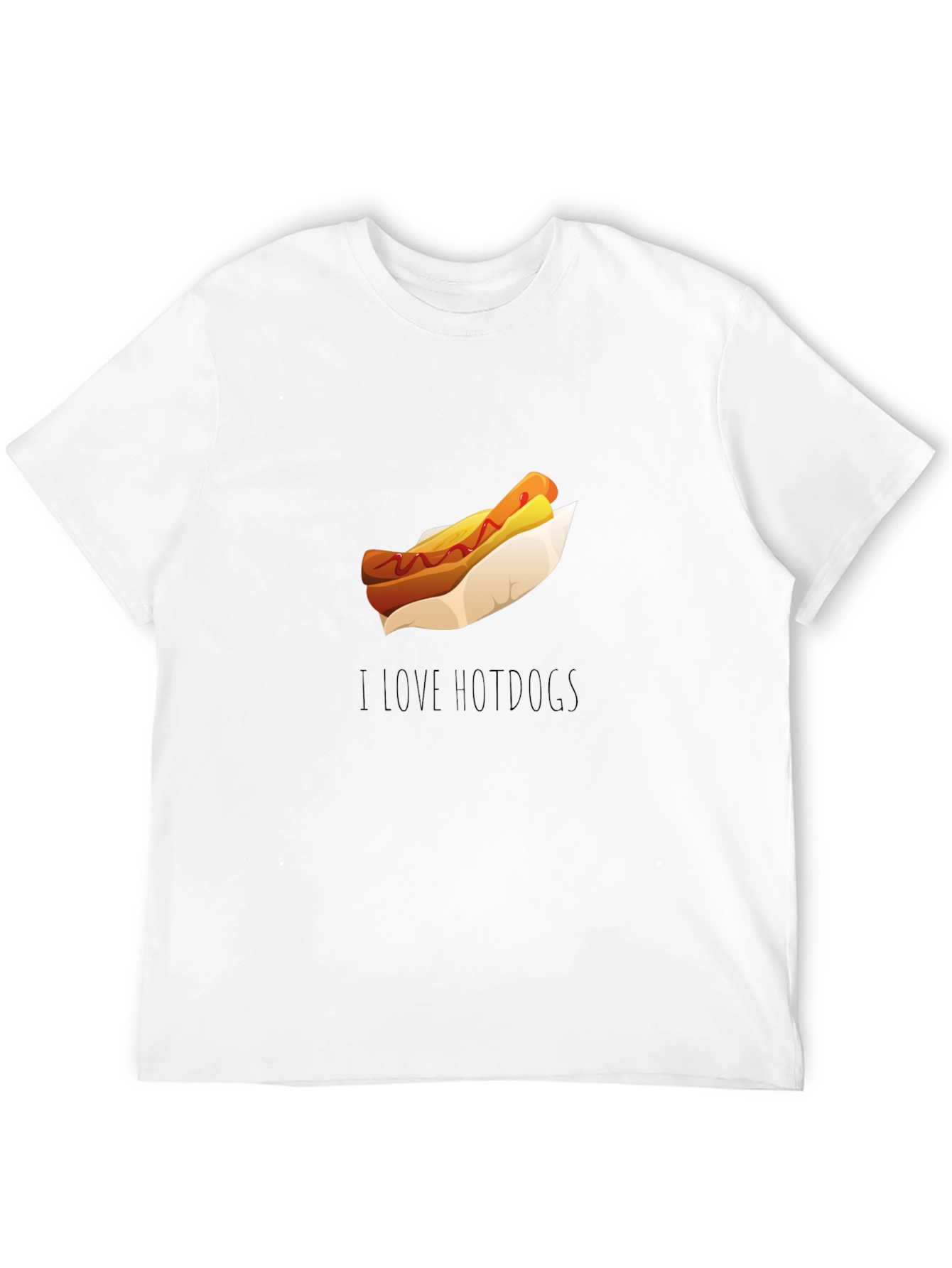 Black I Love Hot Dogs T-Shirt - Casual Black Tee view 12
