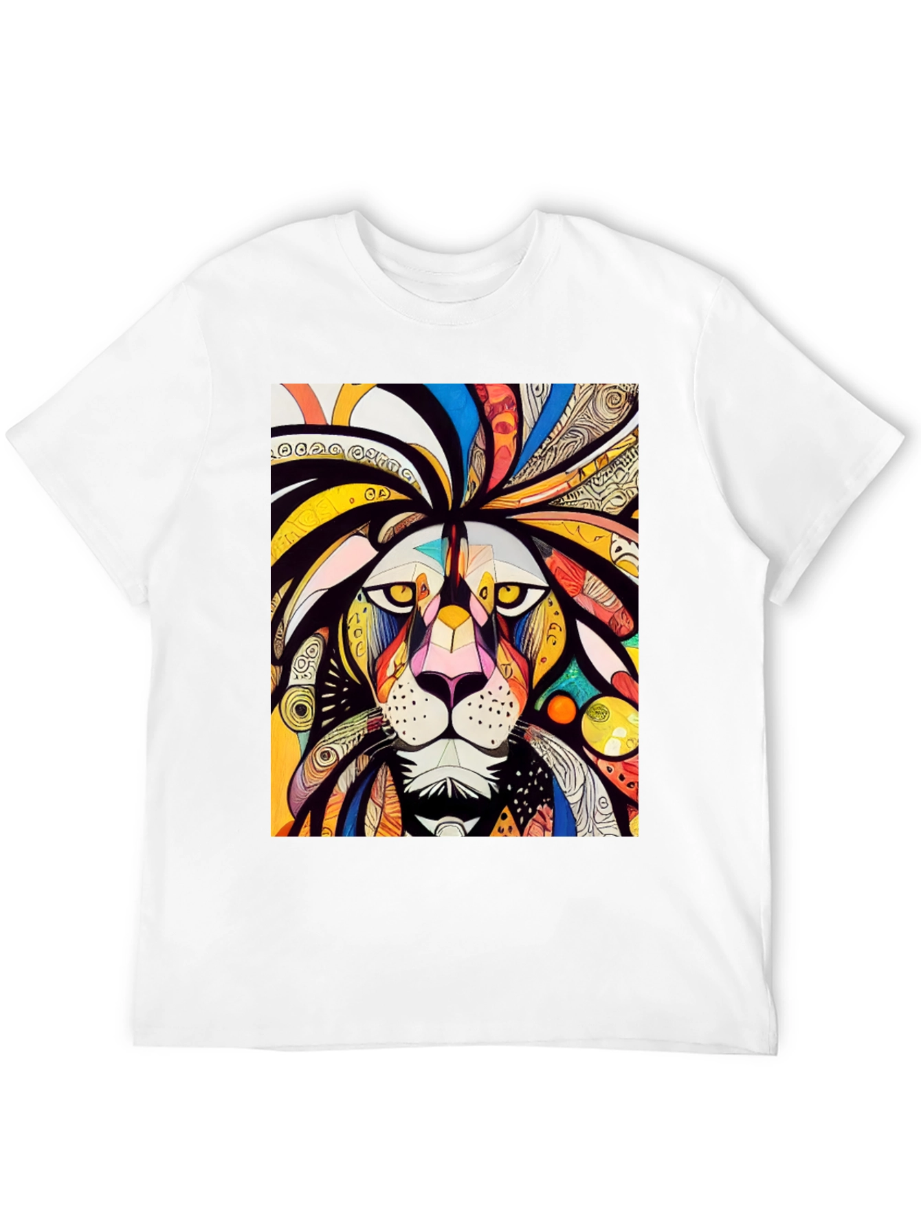 Black Lion Art Graphic Tee - Bold & Colorful view 12