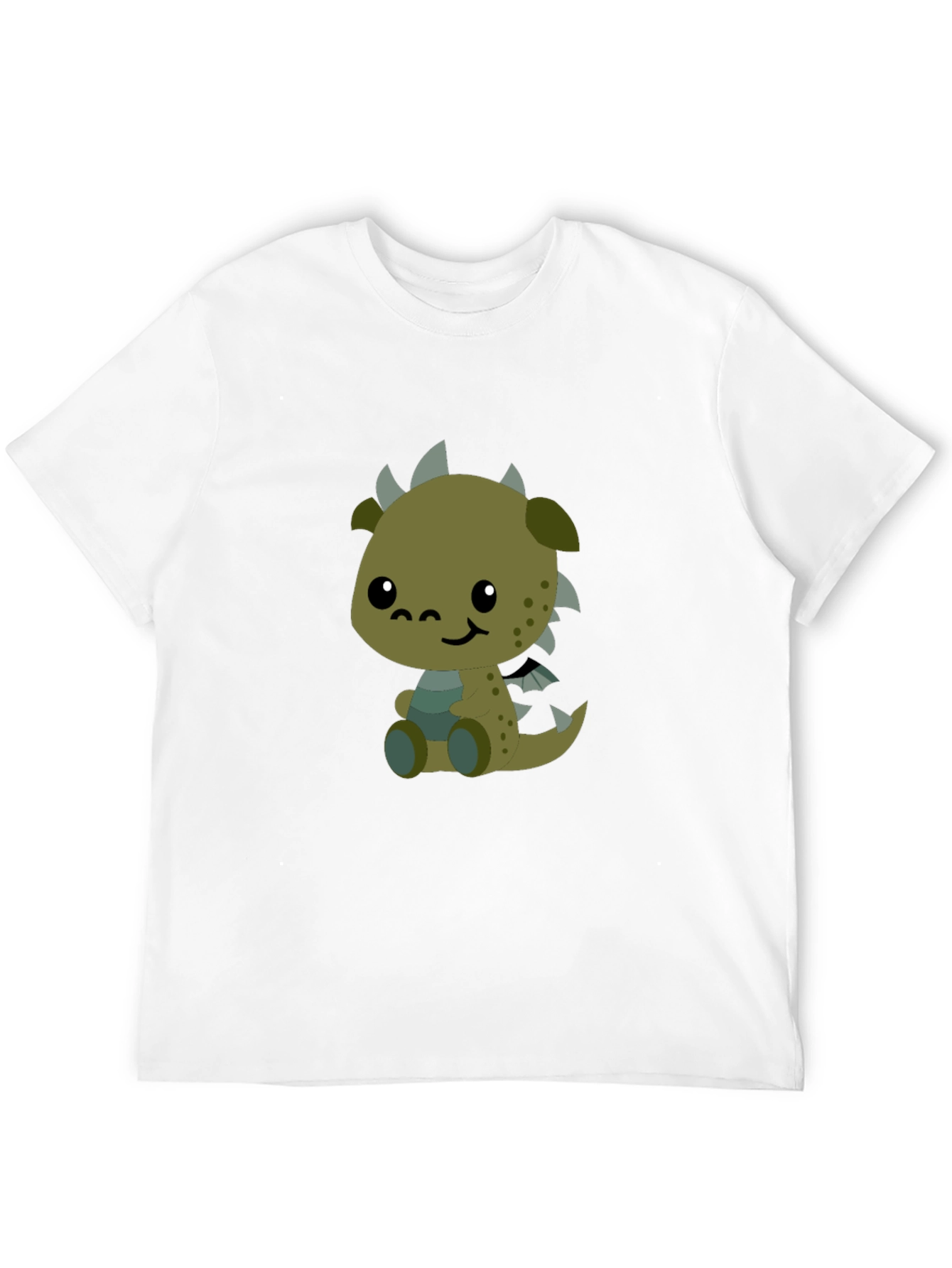 Black Cute Cartoon Dragon Graphic Black T-Shirt view 12