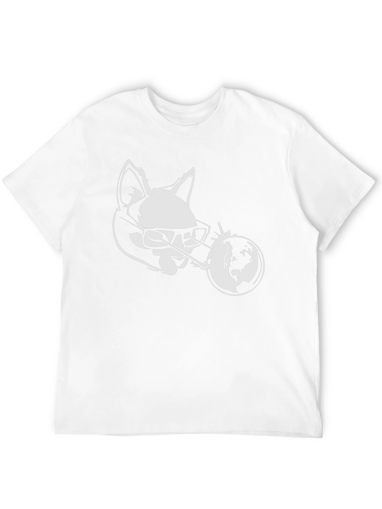 Black Cool Cat Globe Graphic Black T-Shirt view 12
