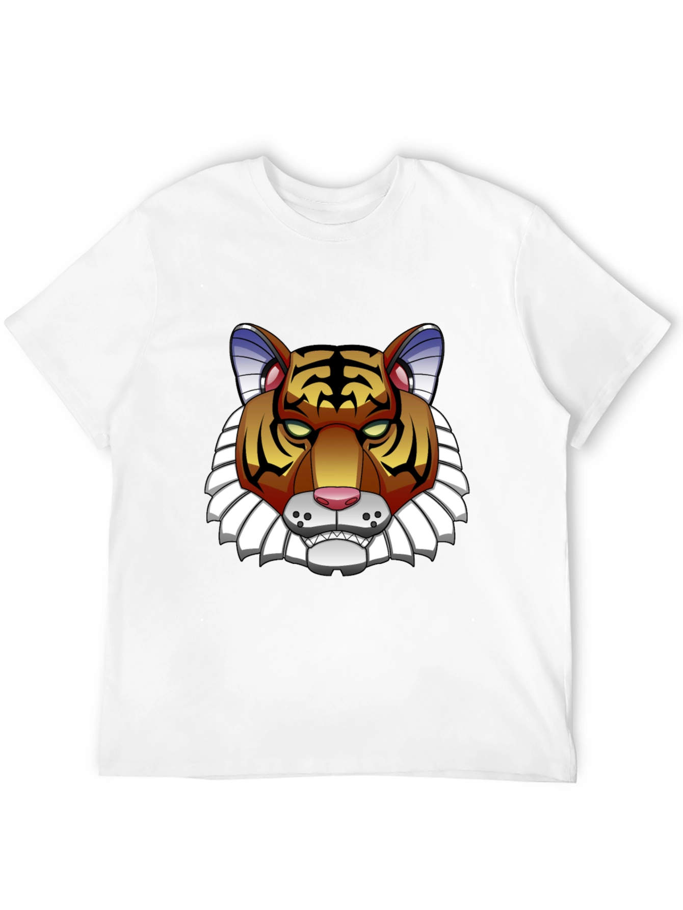 Black Cool Tiger Graphic Black T-Shirt view 12