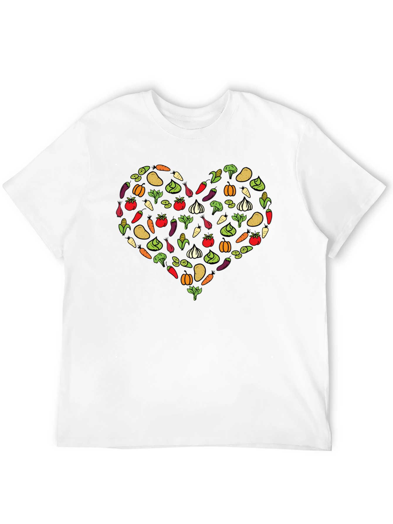 Black Vegetable Heart Graphic T-Shirt view 12