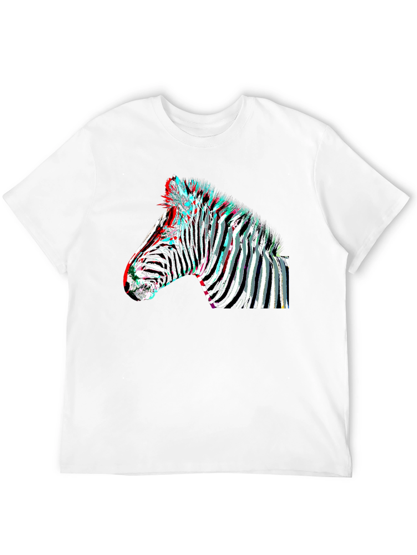 Black Zebra Glitch Graphic Tee - Modern Animal Print view 12