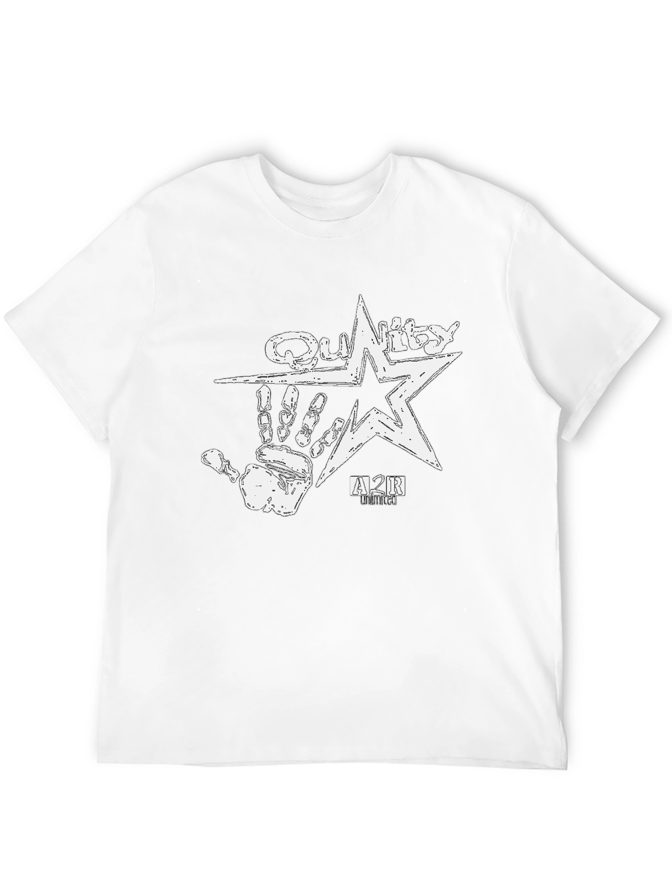 Black Quality A2R Hand Star Graphic Black T-Shirt view 12
