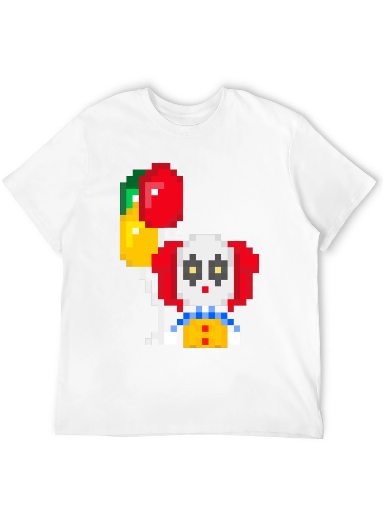 Black Pixel Art Clown T-Shirt: Retro Gaming Style view 12