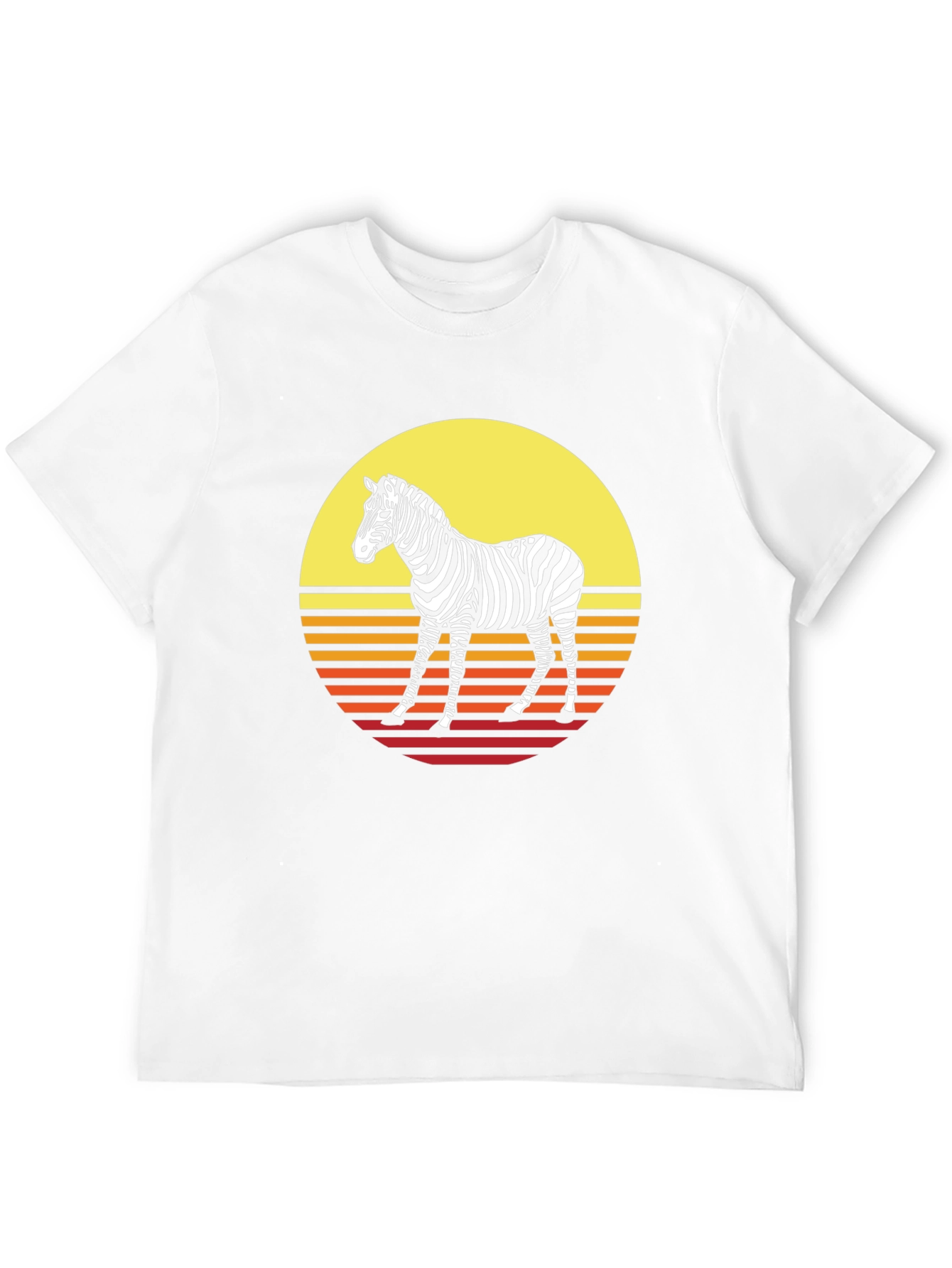 Black Retro Zebra Graphic Tee - Sunset Style view 12