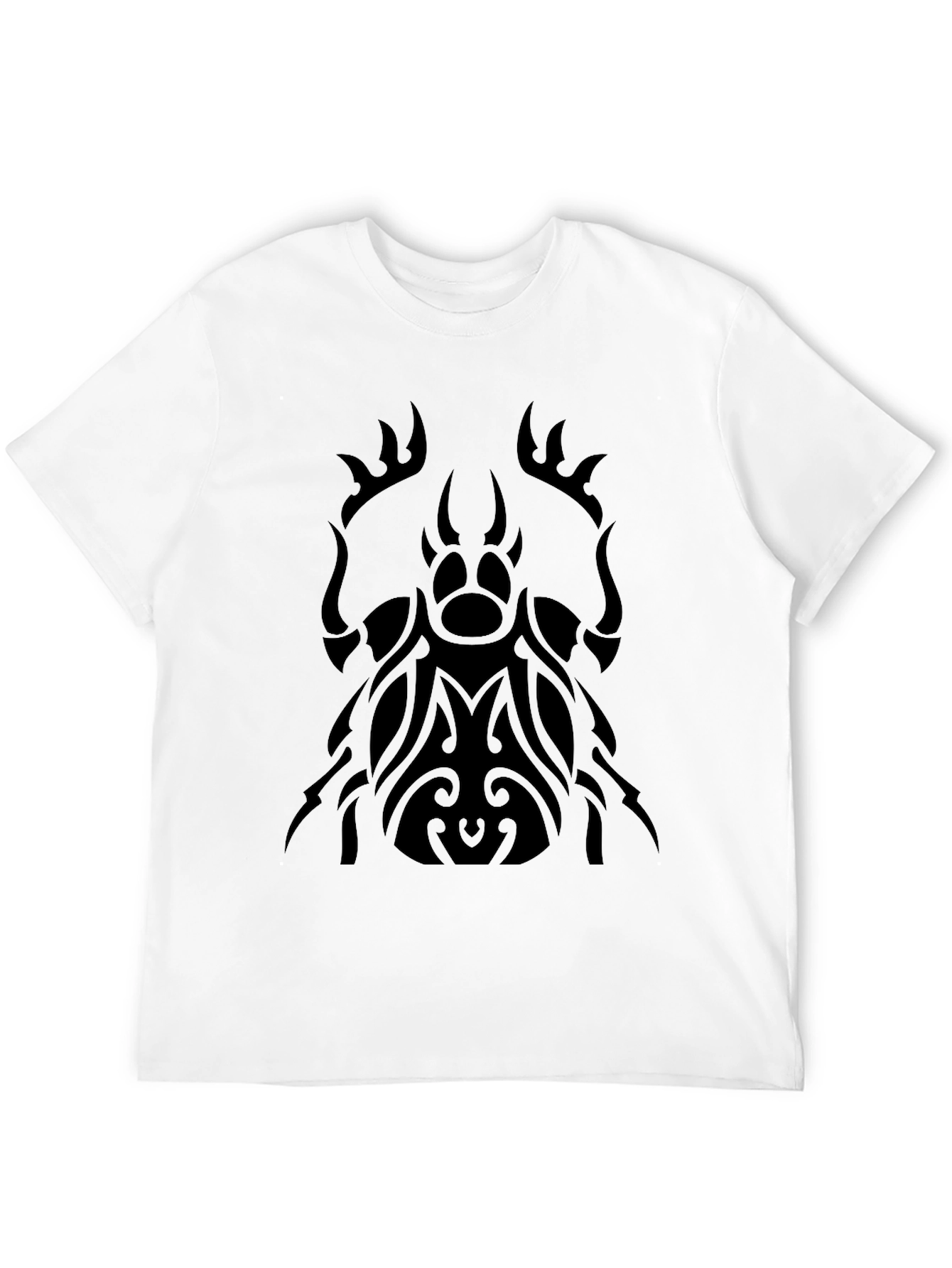 Black Tribal Beetle Graphic Tee - Black Cotton Comfort view 12