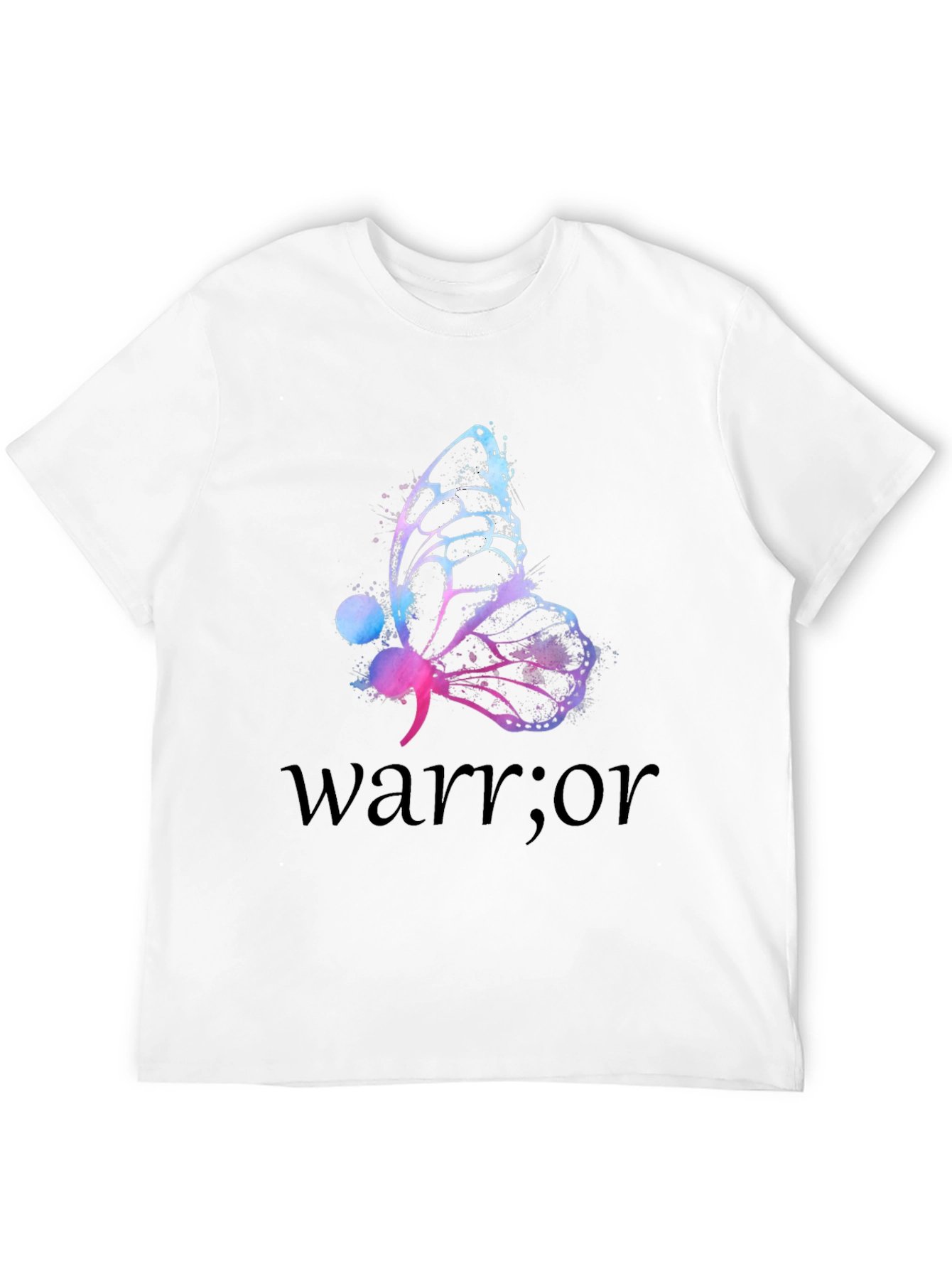Black Butterfly Warrior Mental Health Awareness T-Shirt view 12