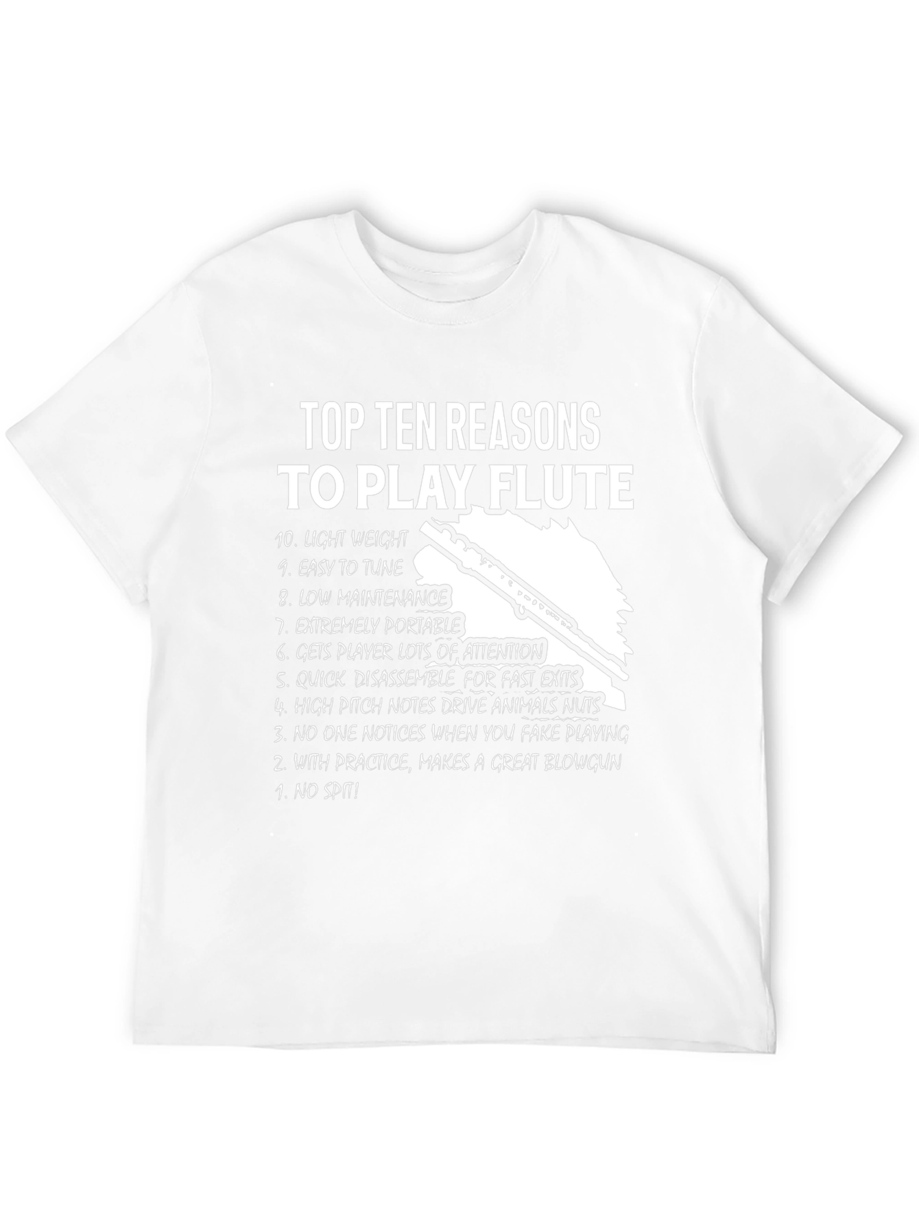 Black Top Ten Reasons to Play Flute T-Shirt view 12