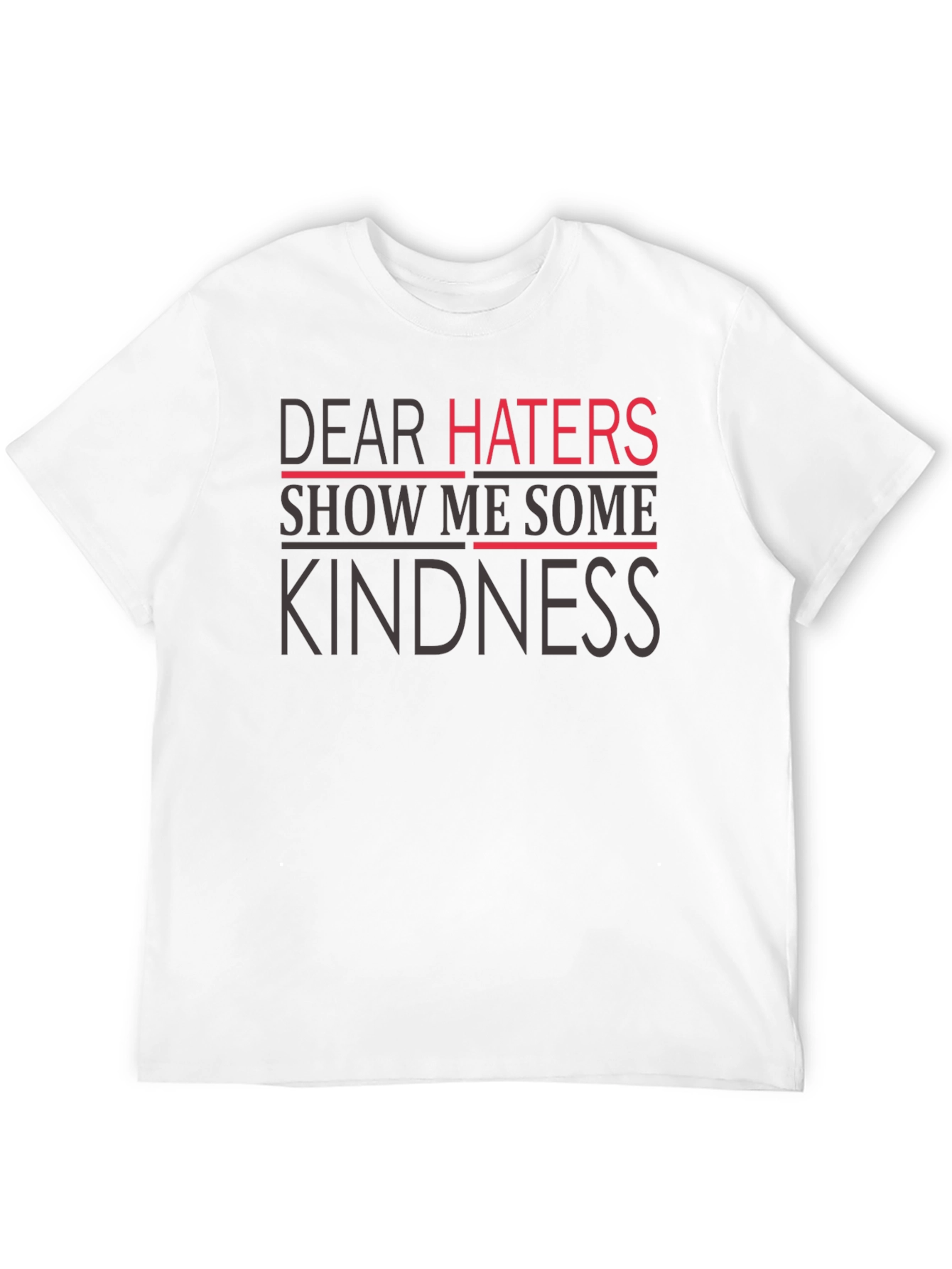 Black Dear Haters Kindness Graphic Tee - Mens Casual T-Shirt view 12