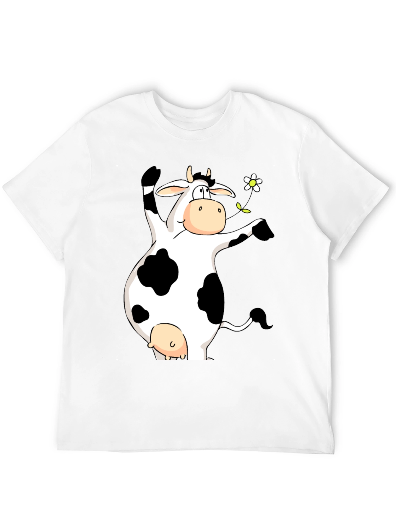 Black Funny Cow Graphic Print Black T-Shirt view 12