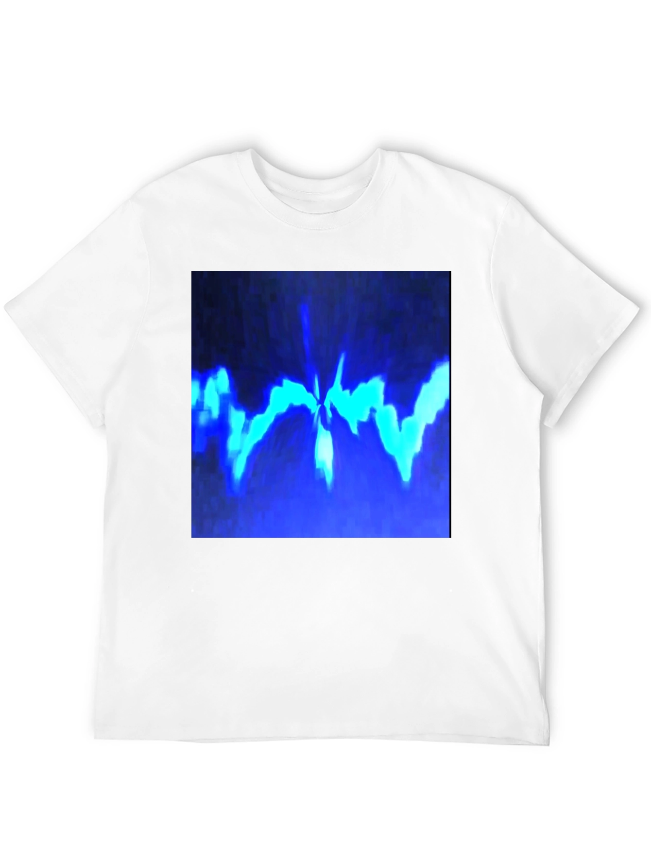 Black Abstract Blue Graphic Print Black T-Shirt view 12