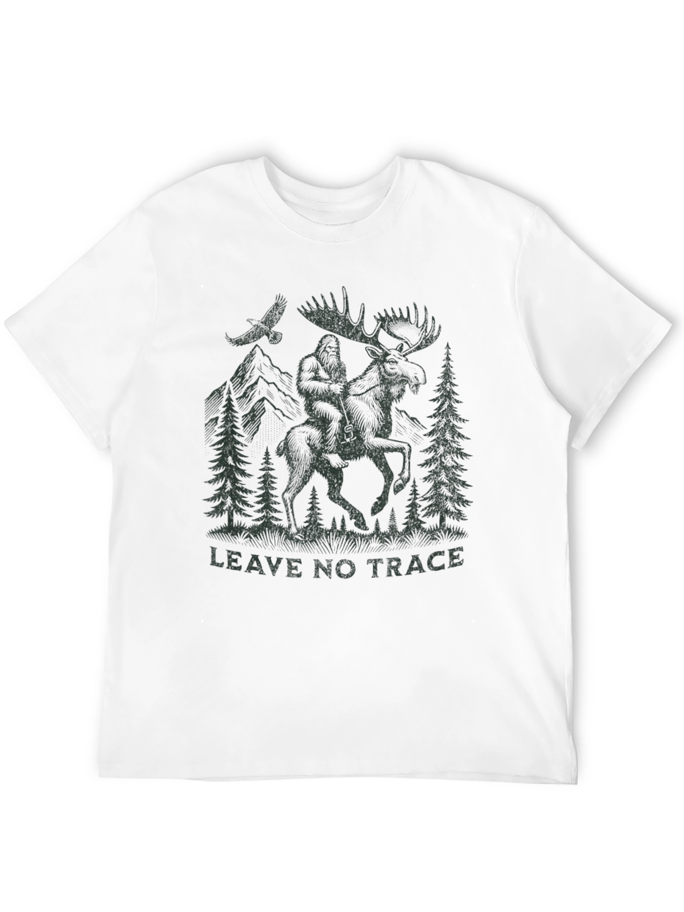 Black Leave No Trace Bigfoot Moose Graphic Tee view 12