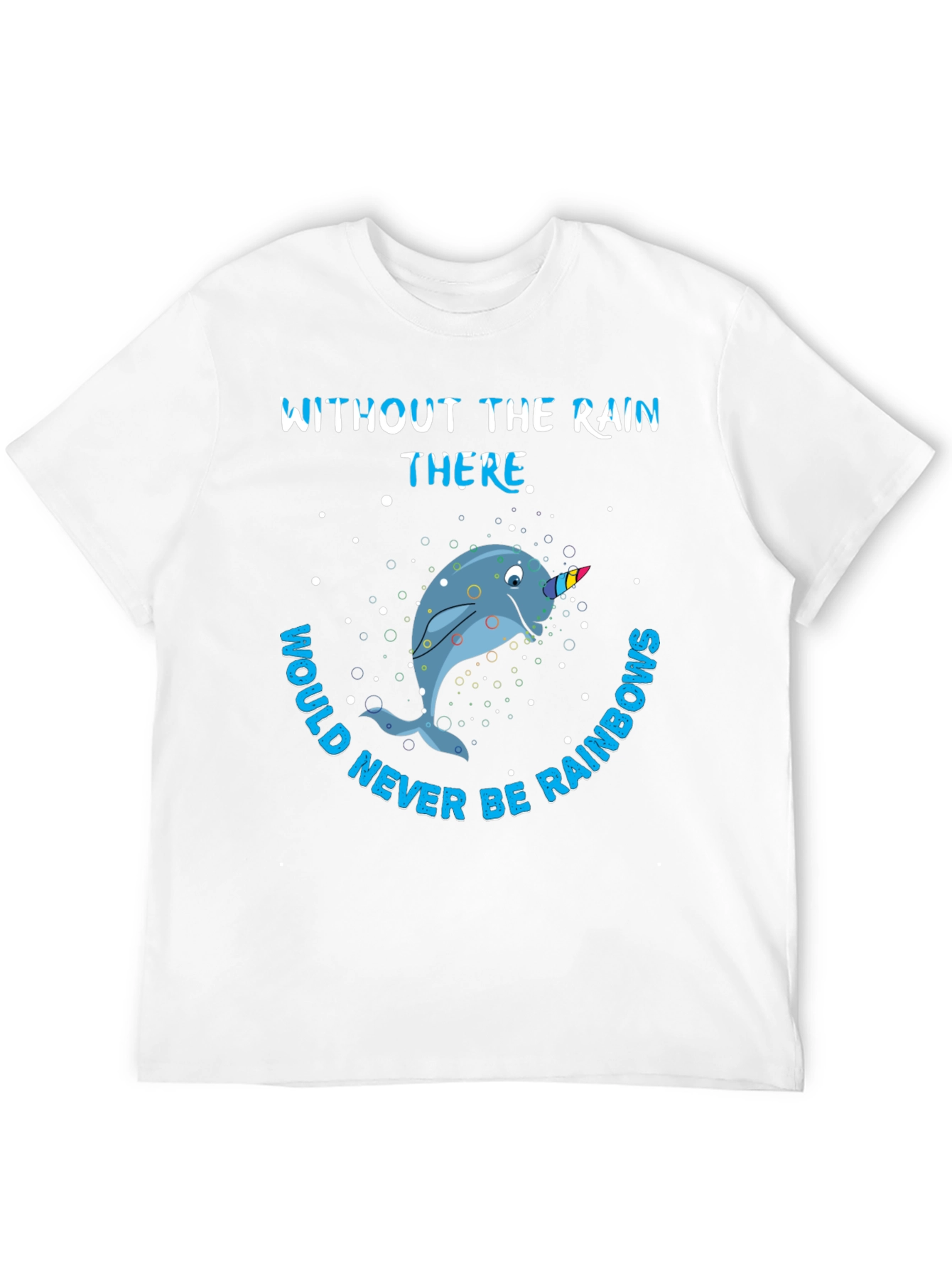 Black Narwhal Rainbows Graphic T-Shirt view 12