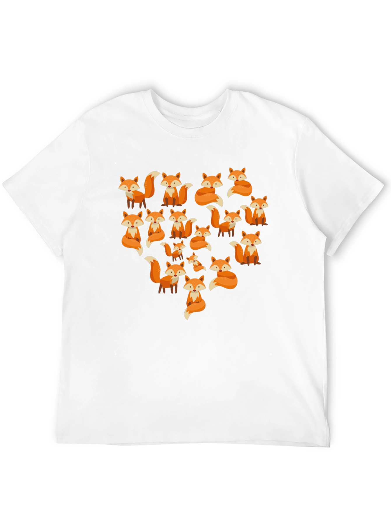 Black Fox Pattern Crew Neck T-Shirt view 12