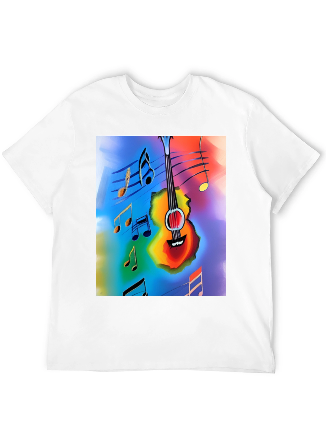 Black Musical Guitar Notes Graphic T-Shirt view 12