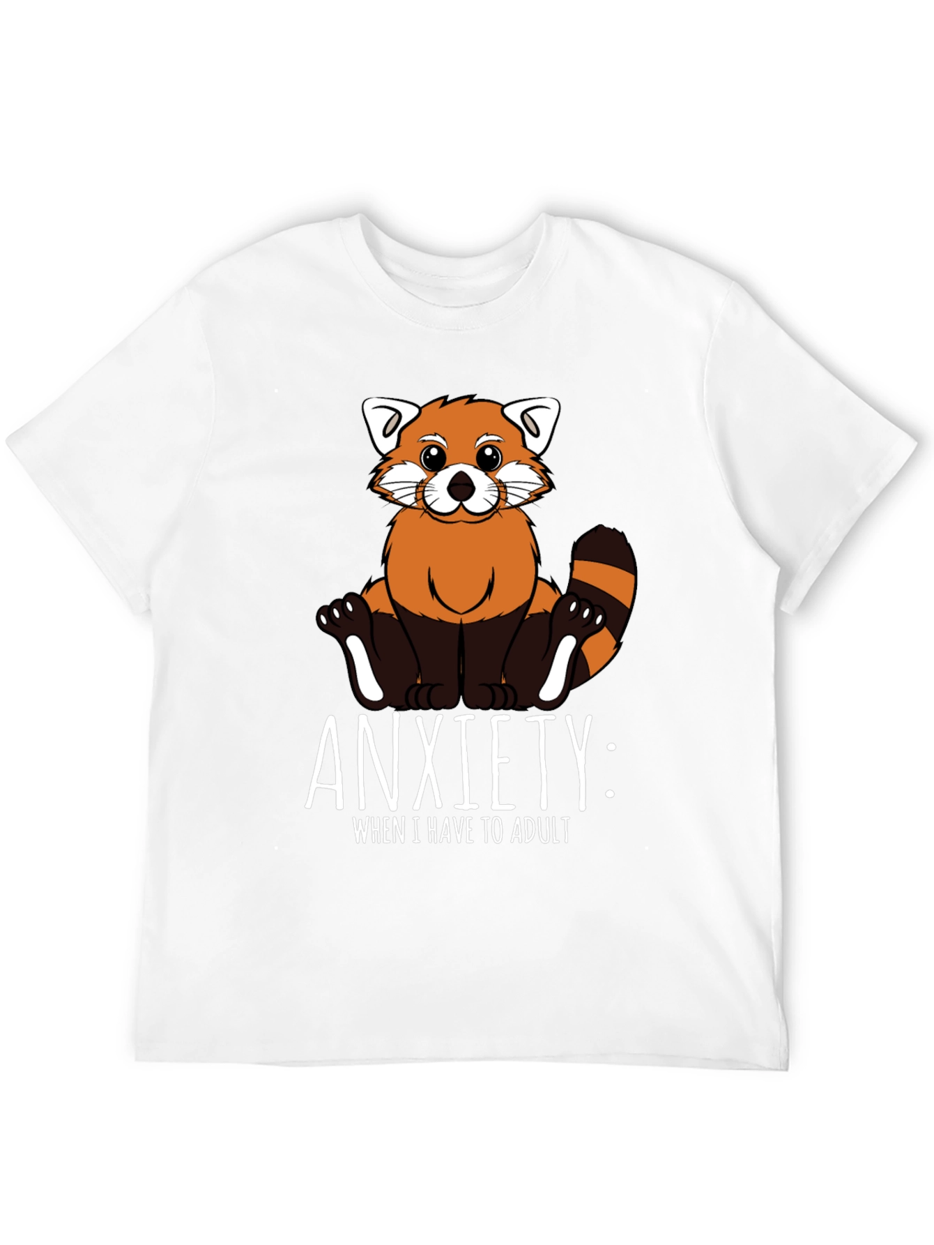 Black Anxiety Red Panda Adulting T-Shirt view 12
