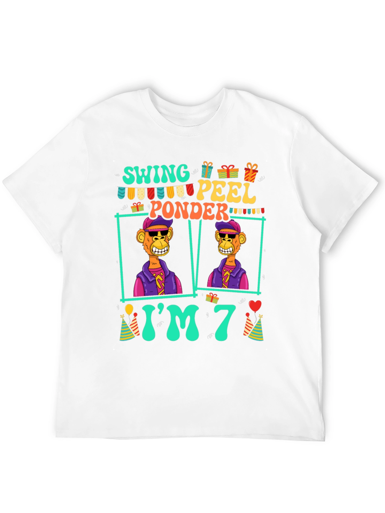 Funny 7th Birthday Ape T-Shirt - 12