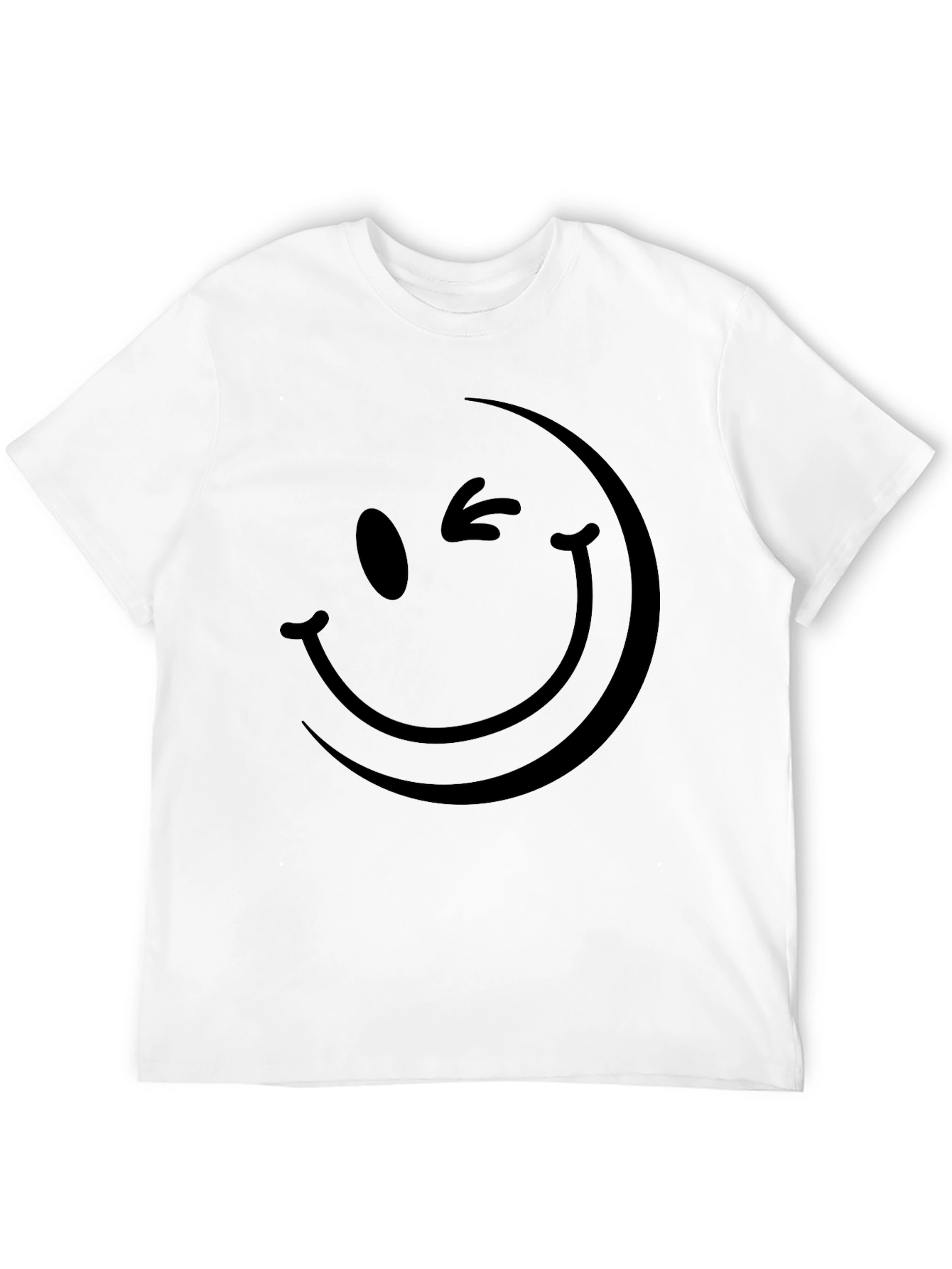 Black Winking Smiley Face Black T-Shirt view 12