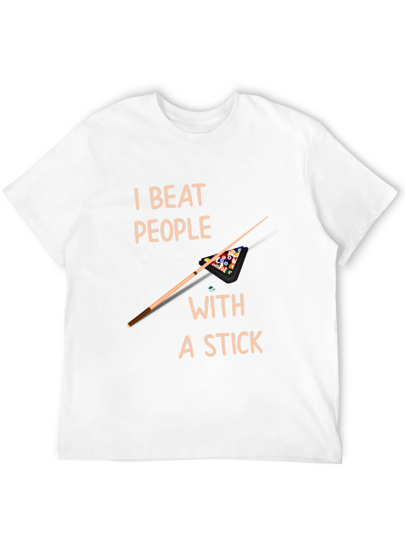 Black I Beat People With a Stick T-Shirt - Billiards  view 12