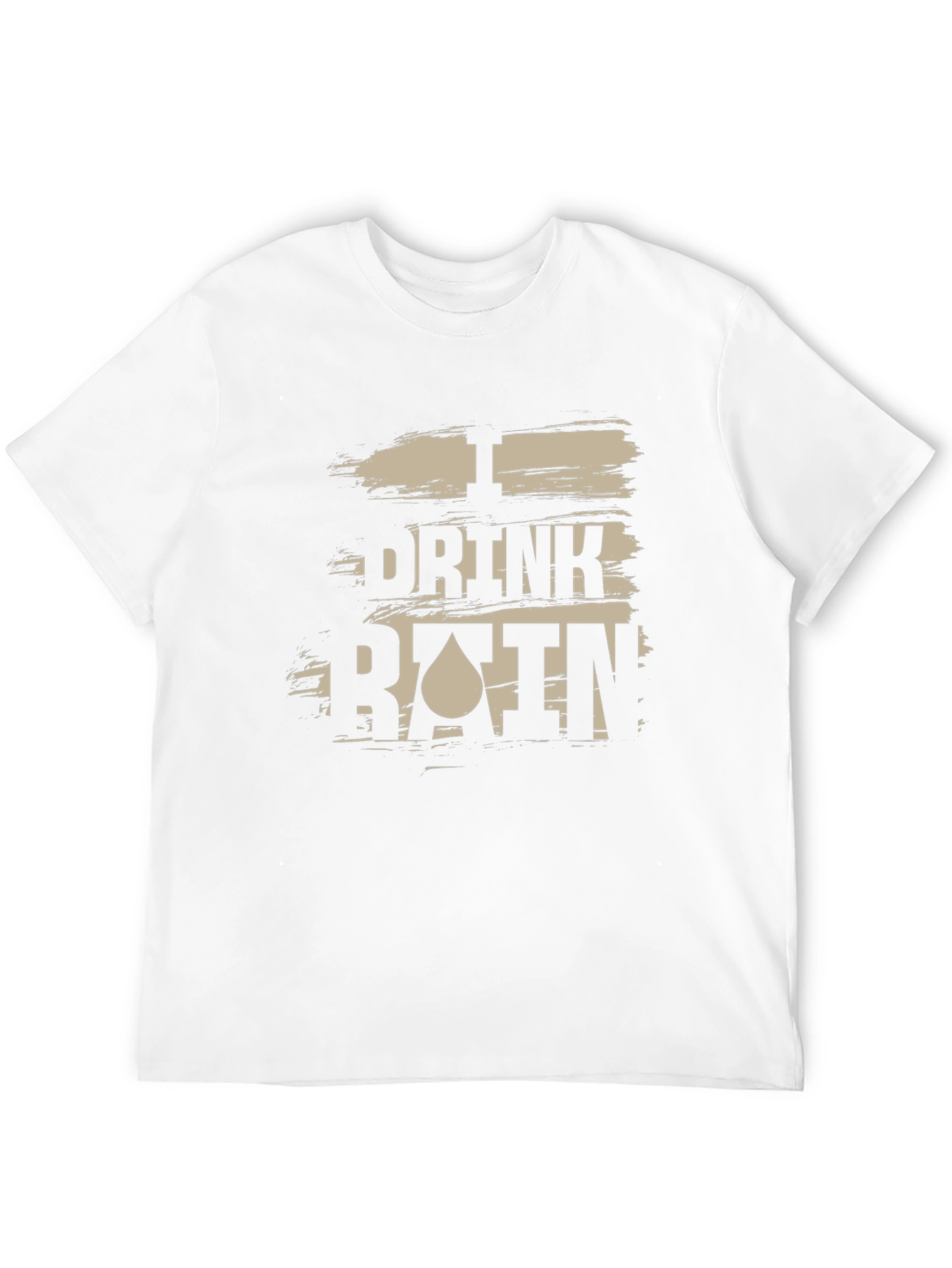 Black I Drink Rain Men's Black Graphic T-Shirt view 12