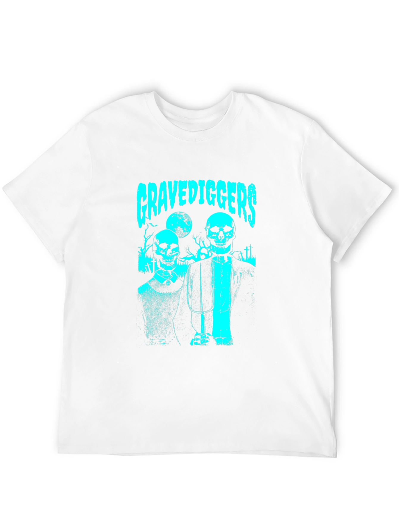 Black Gravediggers Skeleton Couple Graphic Black T-Shirt view 12